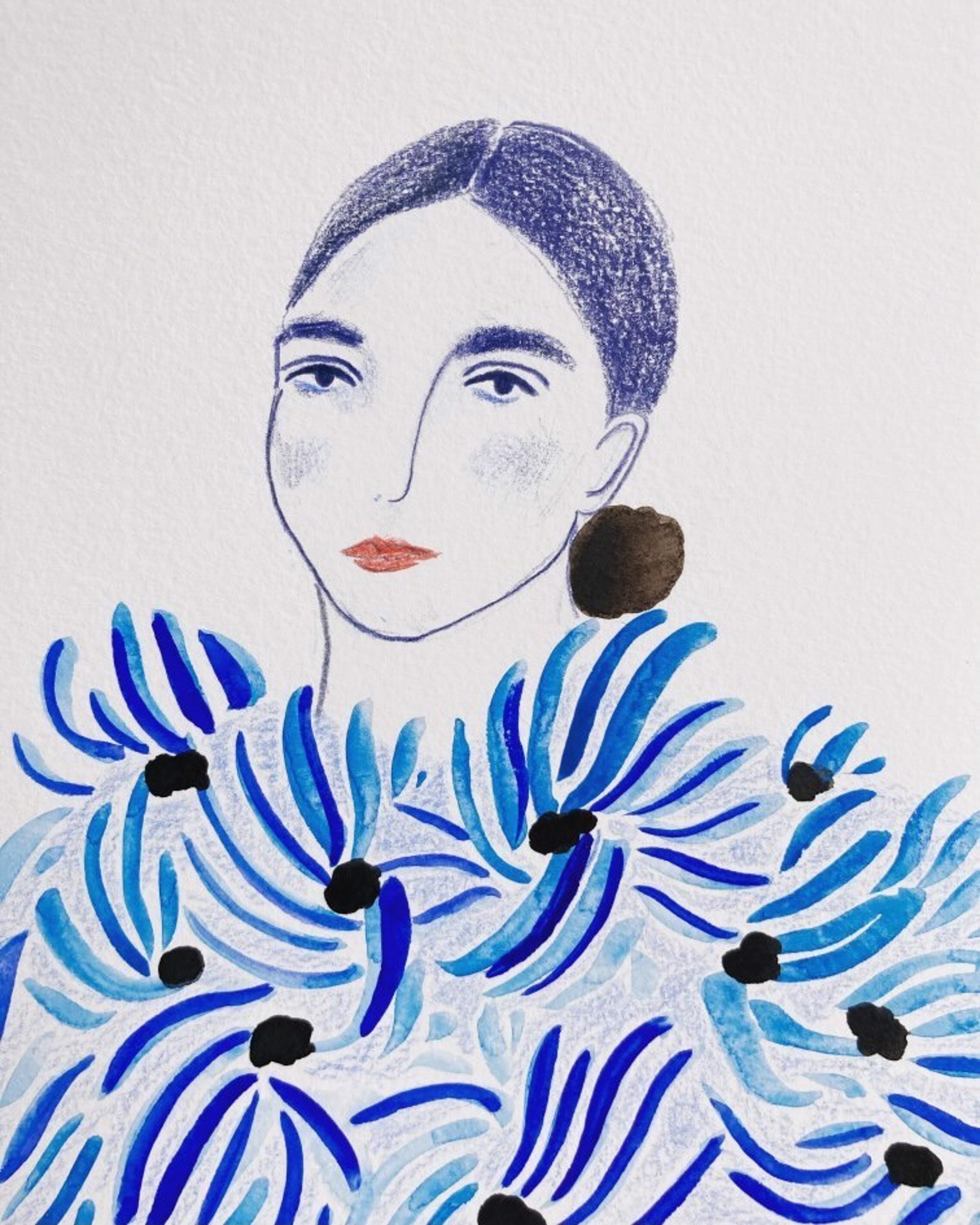 Blue Portrait by Anine Cecilie Iversen