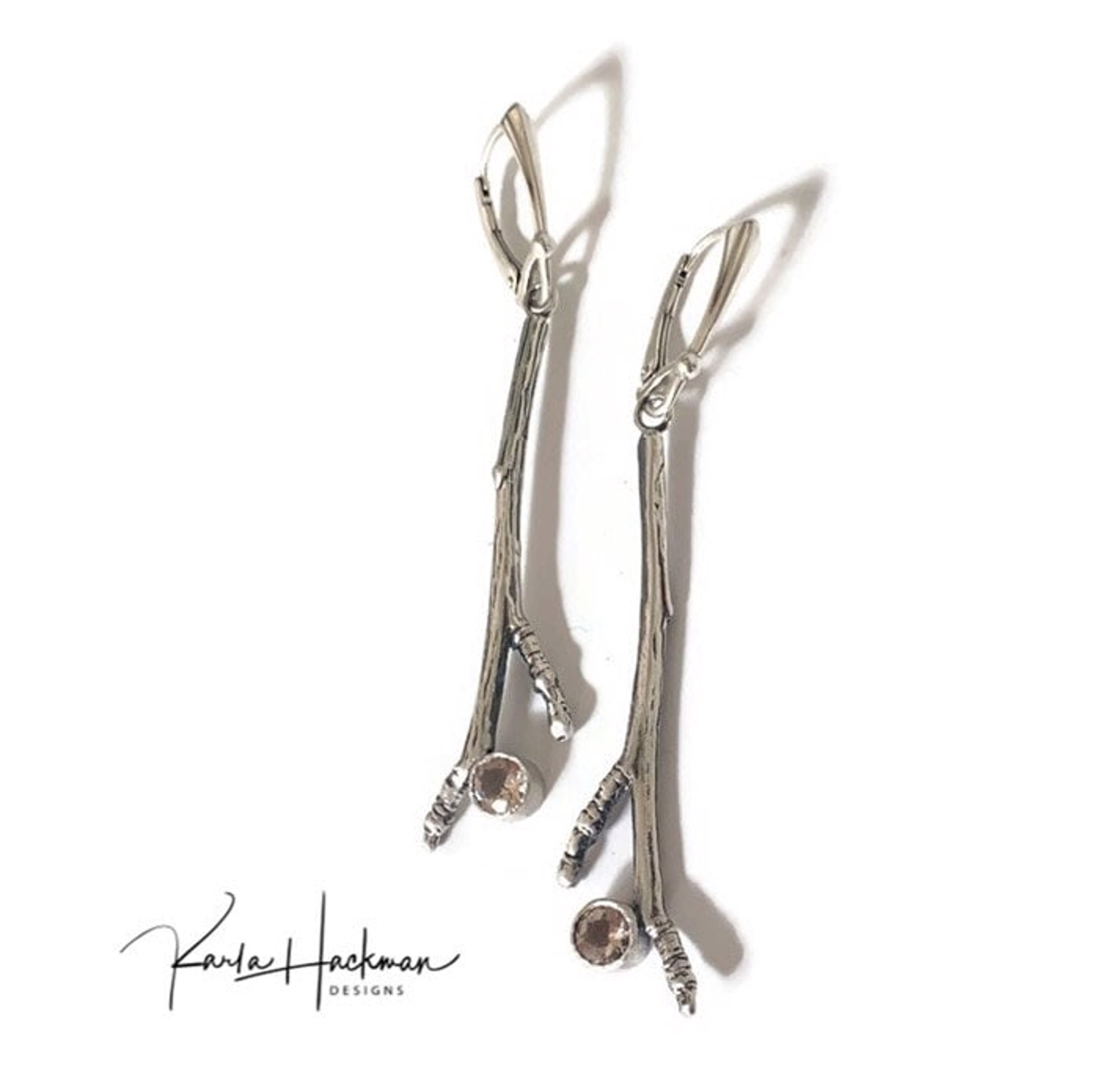 Branch Earrings w/Morganite by Karla Hackman