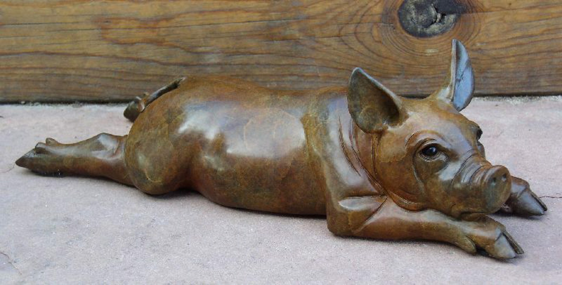 Pig Lying Down by Robert A. Larum (sculptor)