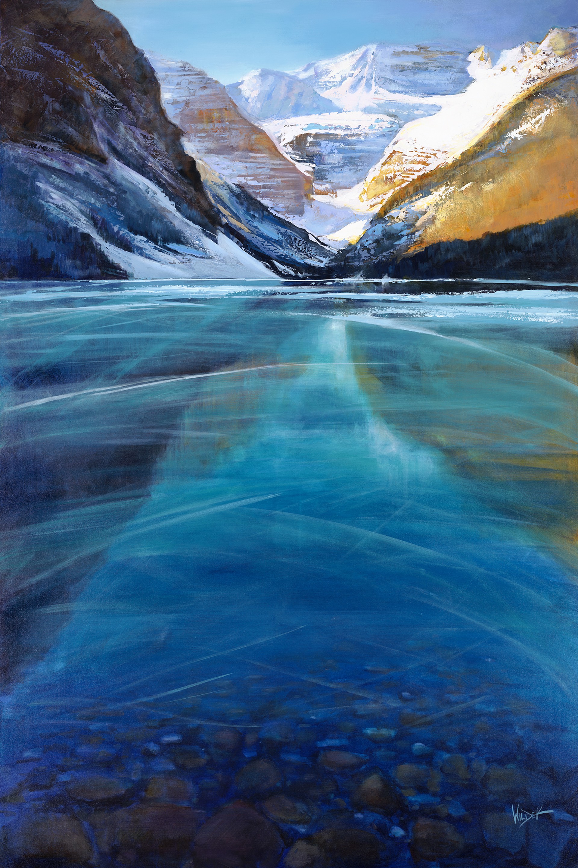 Thin Ice, Lake Louise by Linda Wilder