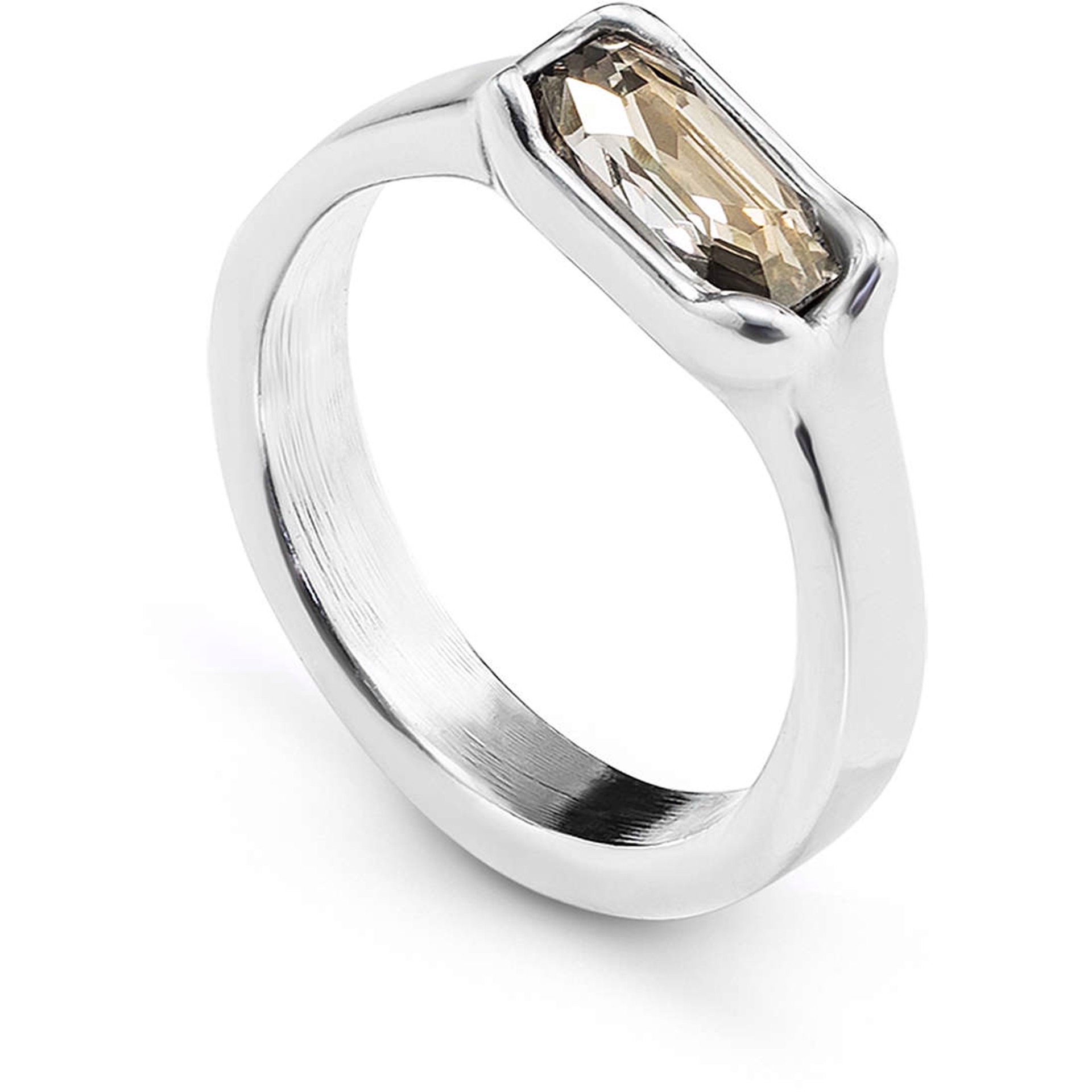 9472 Silver Crystal Cobra Ring by UNO DE 50