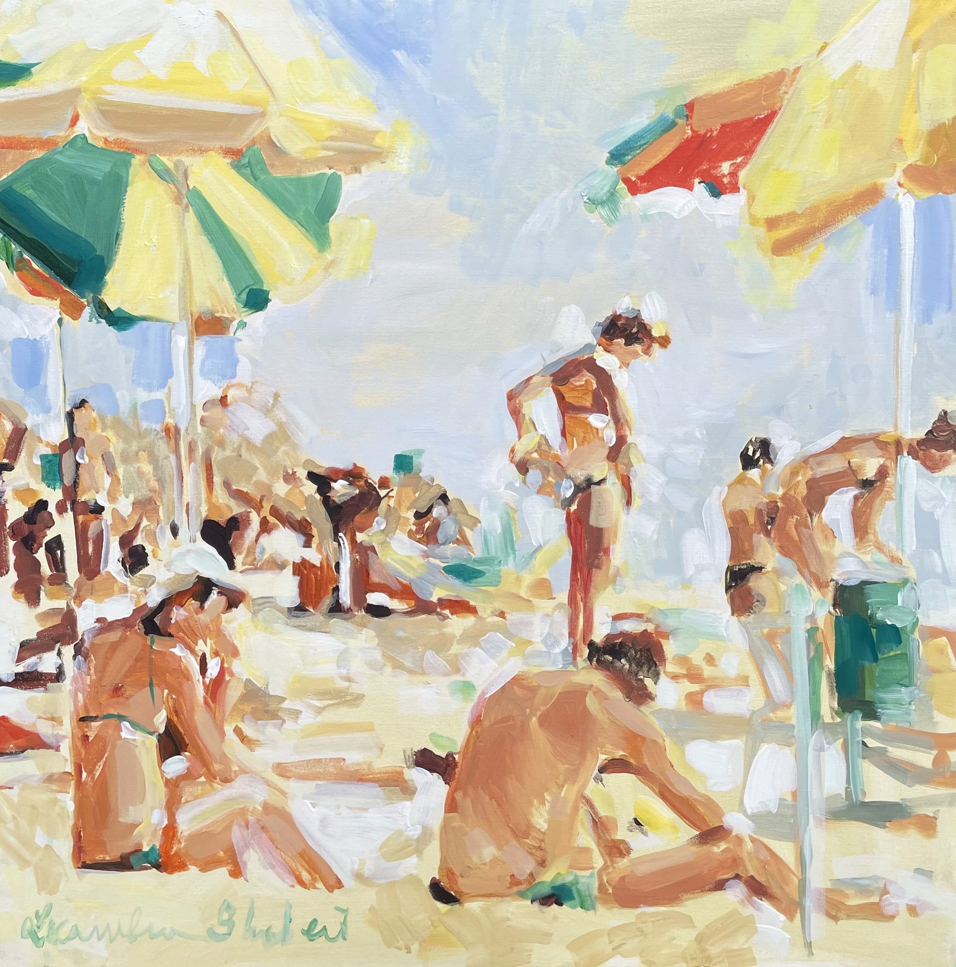 Colorful Beach Umbrellas by Laura Lacambra Shubert