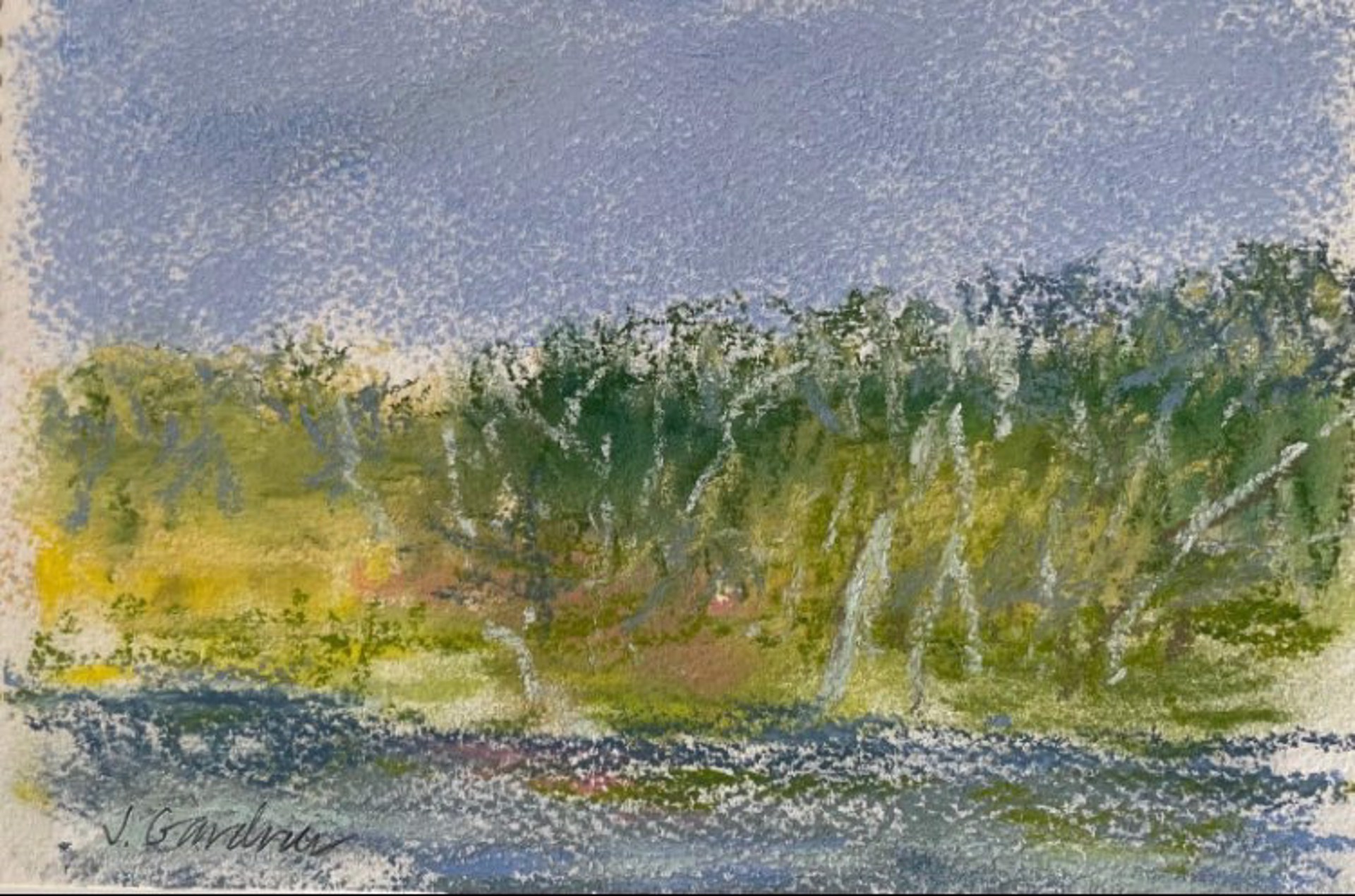 Dog River Landscape 3 (Framed) by Joy Gardner
