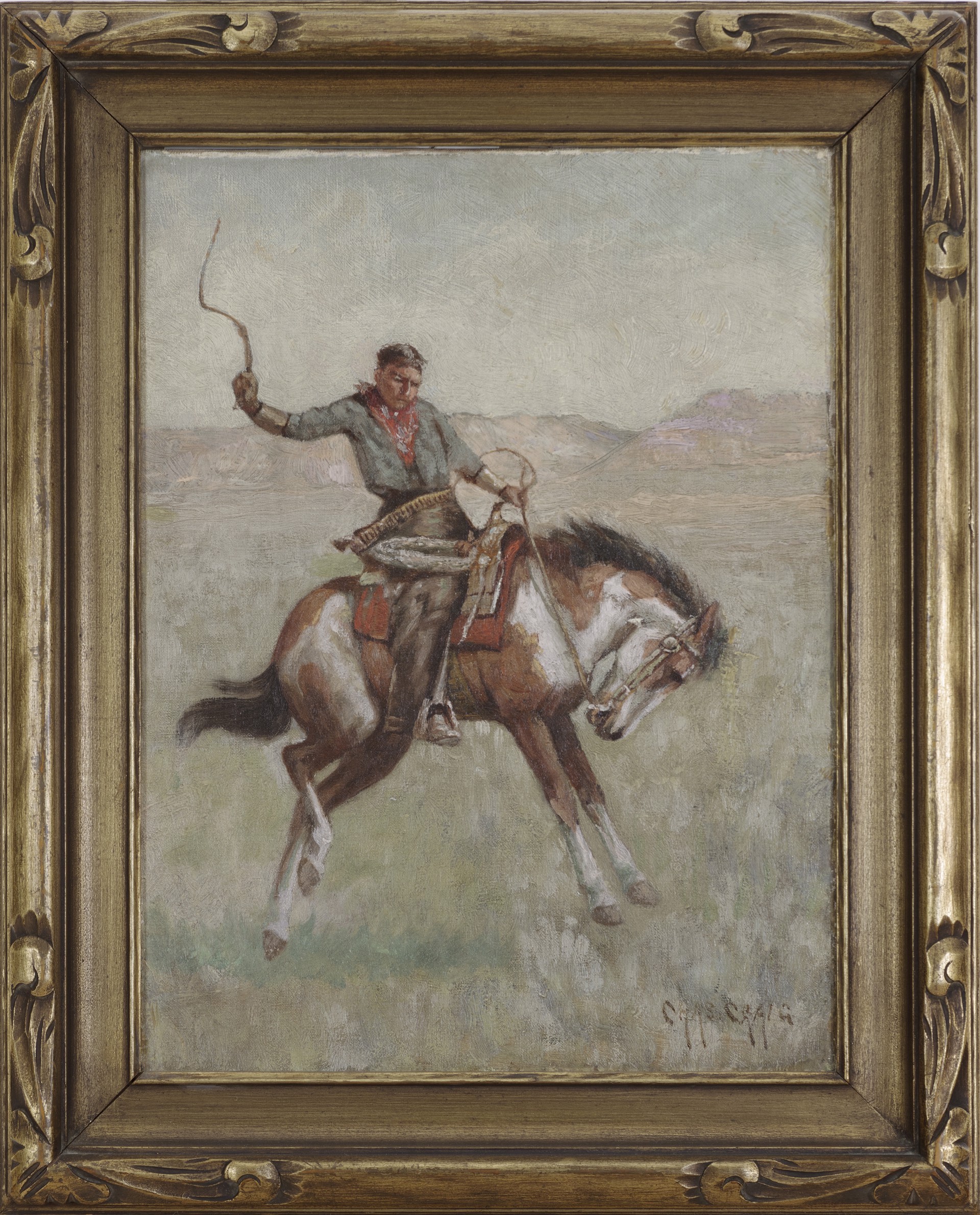 Cowboy on Horseback (To be sold as pair with 11059g-Native American on Horseback) by Charles Craig