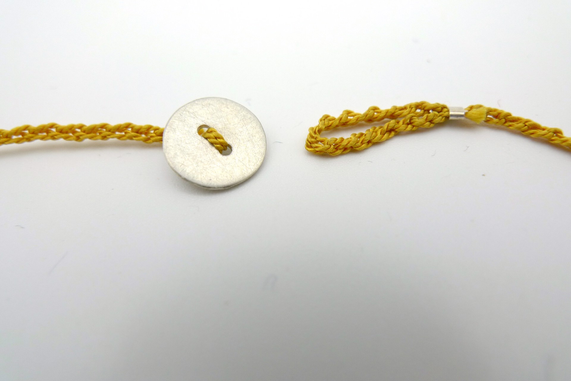 Yellow Silk Necklace by Erica Schlueter