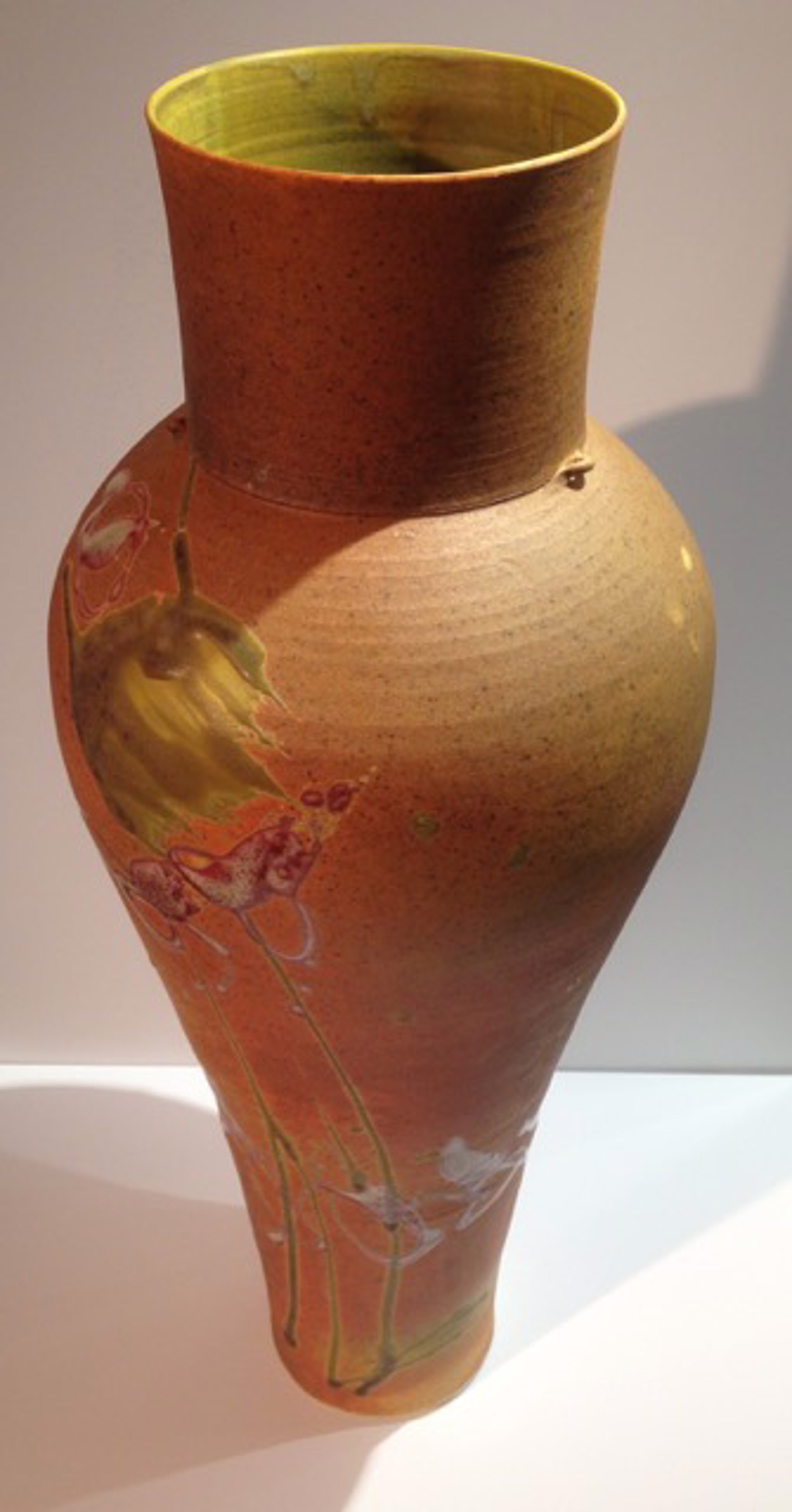 Tall Ochre/Orange Vase by Kayo O'Young