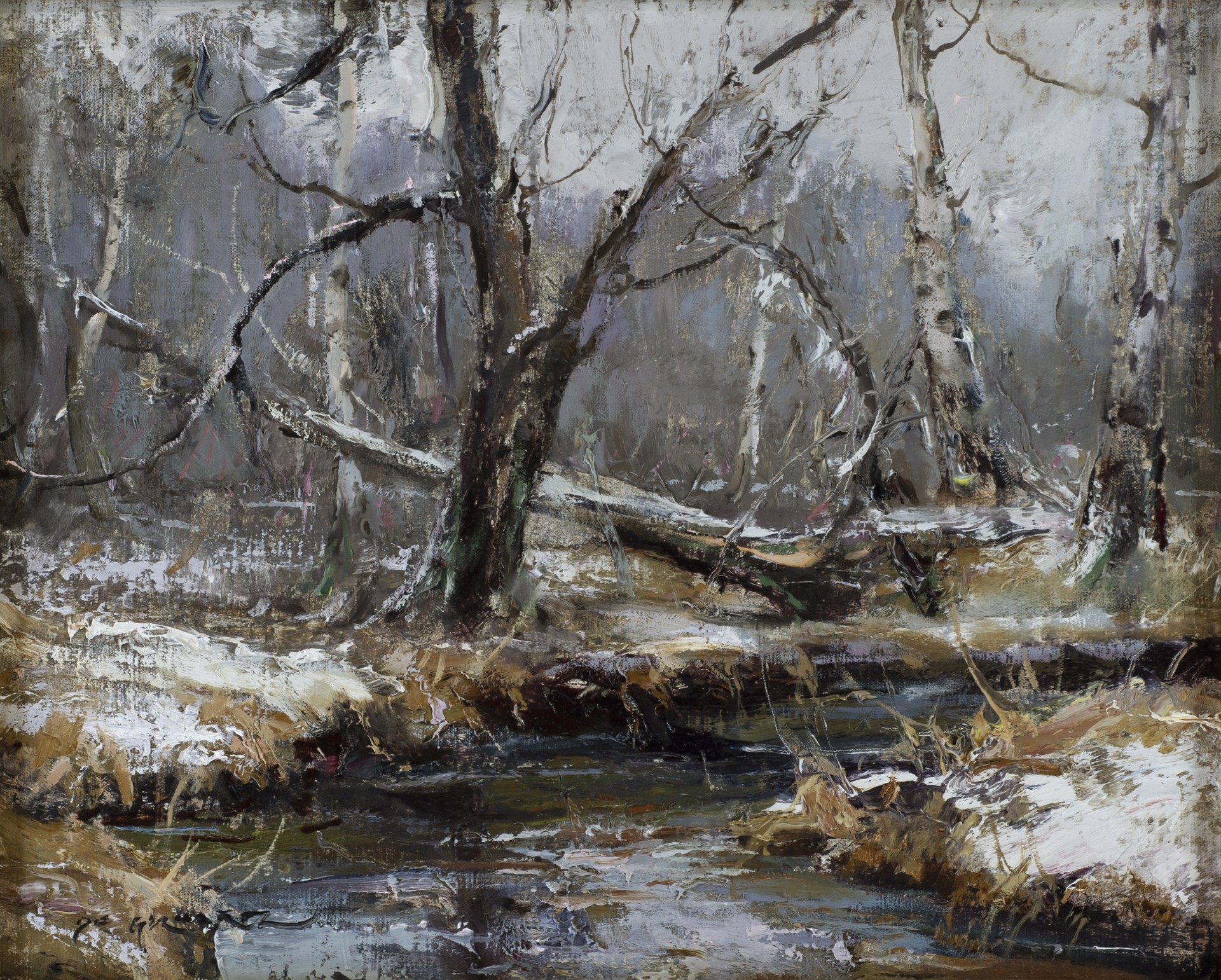 Snowfall on Birches by Daniel Gerhartz
