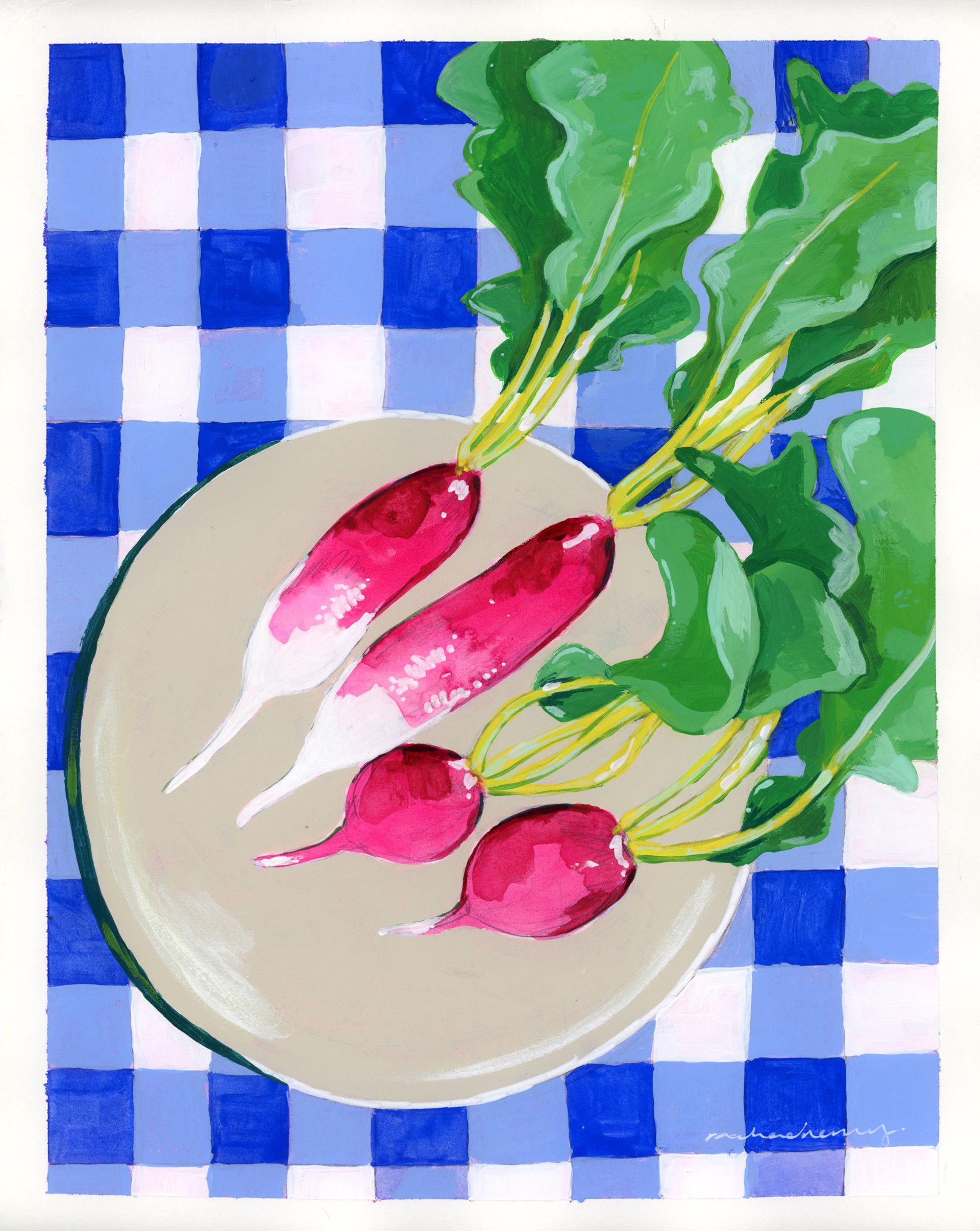 Radishes and Gingham by Rachael Nerney