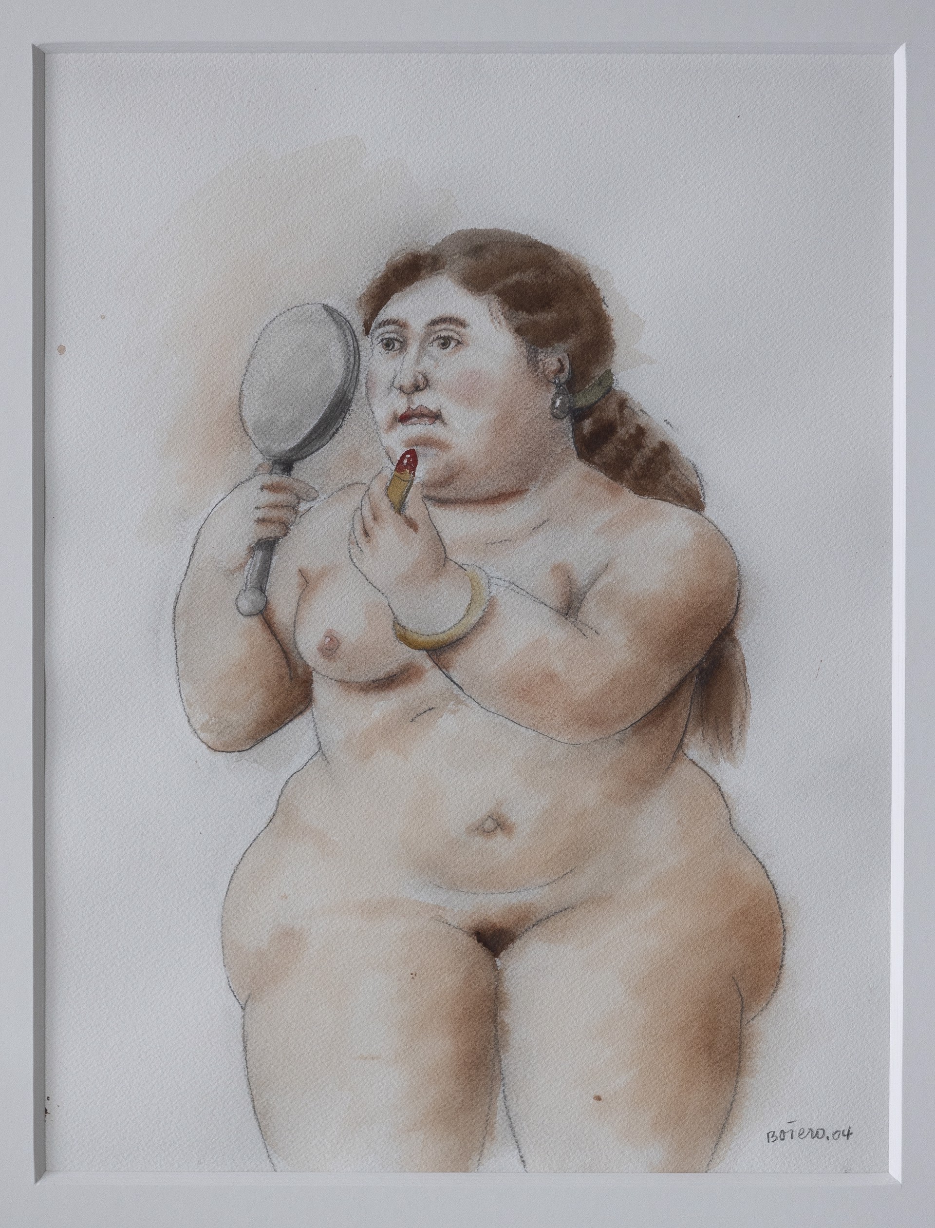 Women with a mirror by Fernando Botero