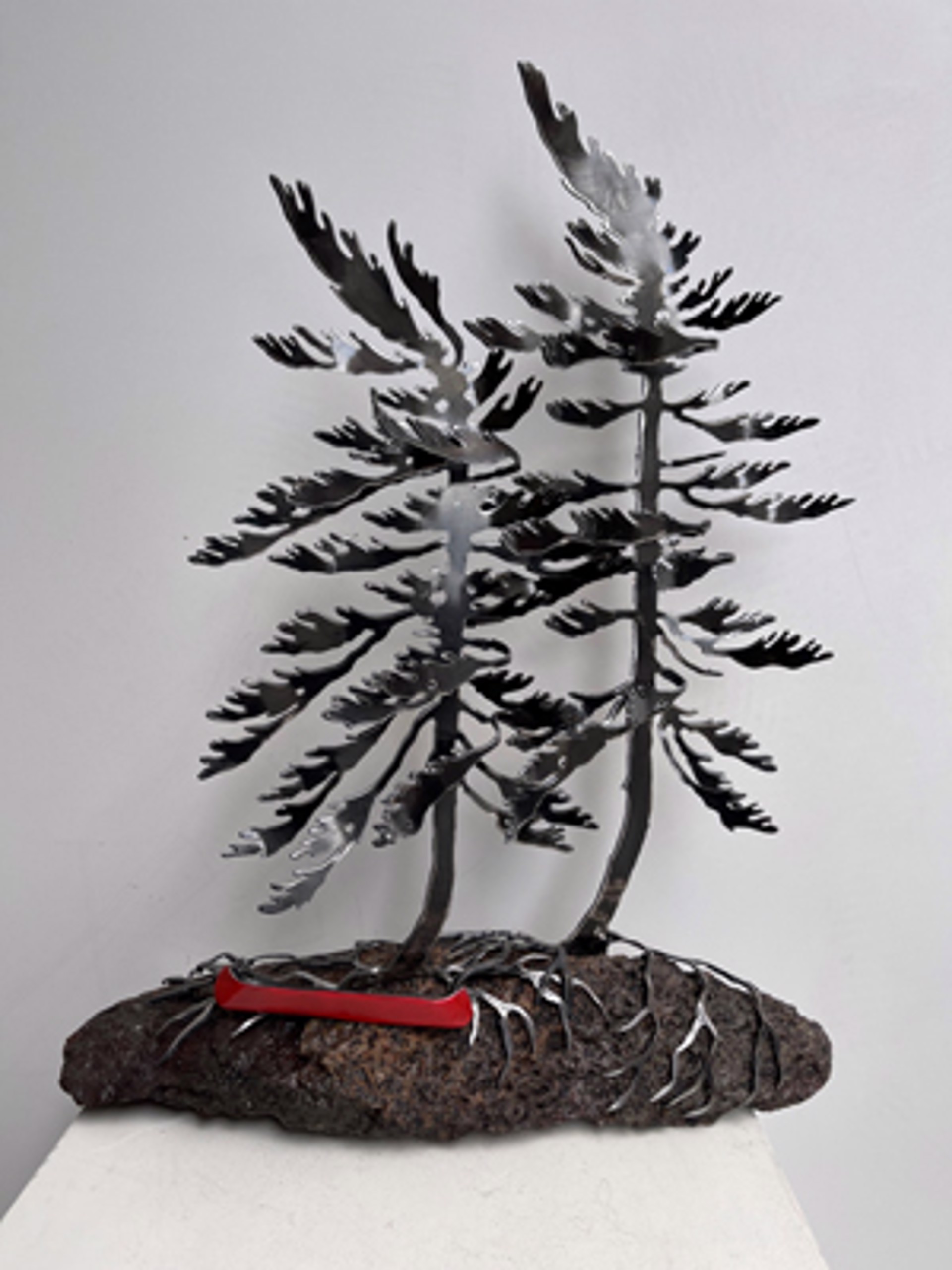 Two Windswept Pine - 1 Canoe 660069 by Cathy Mark
