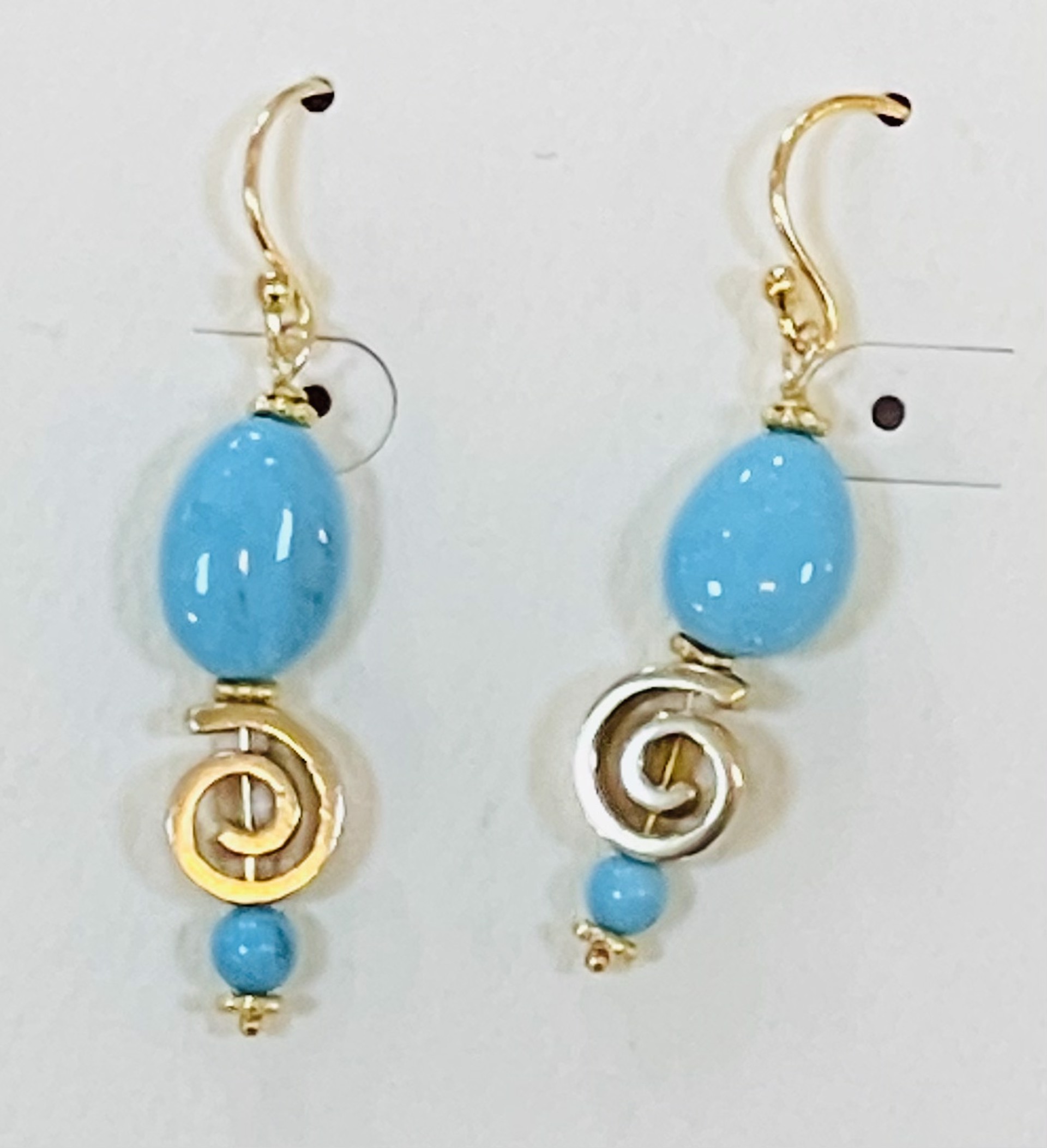 Kingman Turquoise Circle Of Life Earrings by Bonnie Jaus