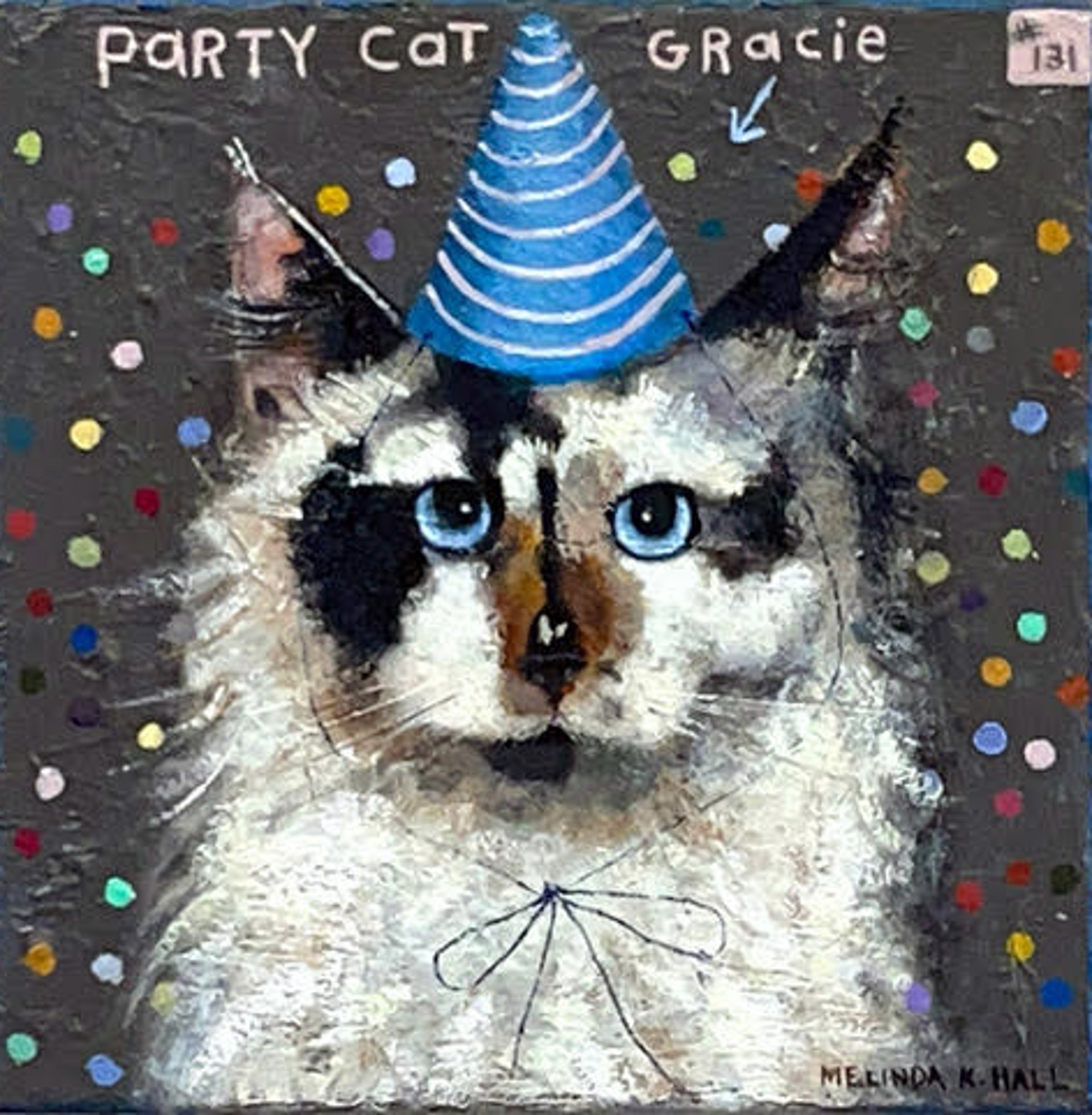 Party Cat Gracie, commission by Melinda K. Hall