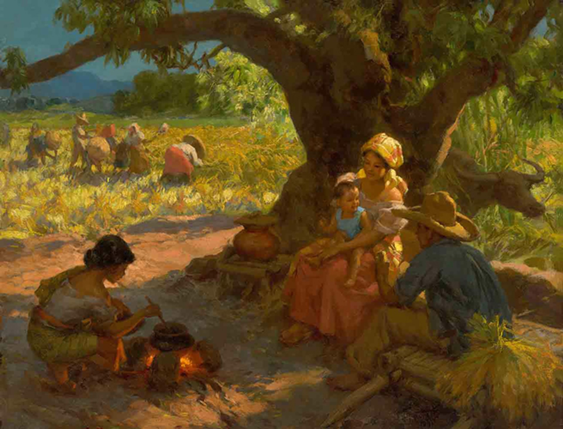 Afternoon Meal of the Rice Workers by Fernando Amorsolo