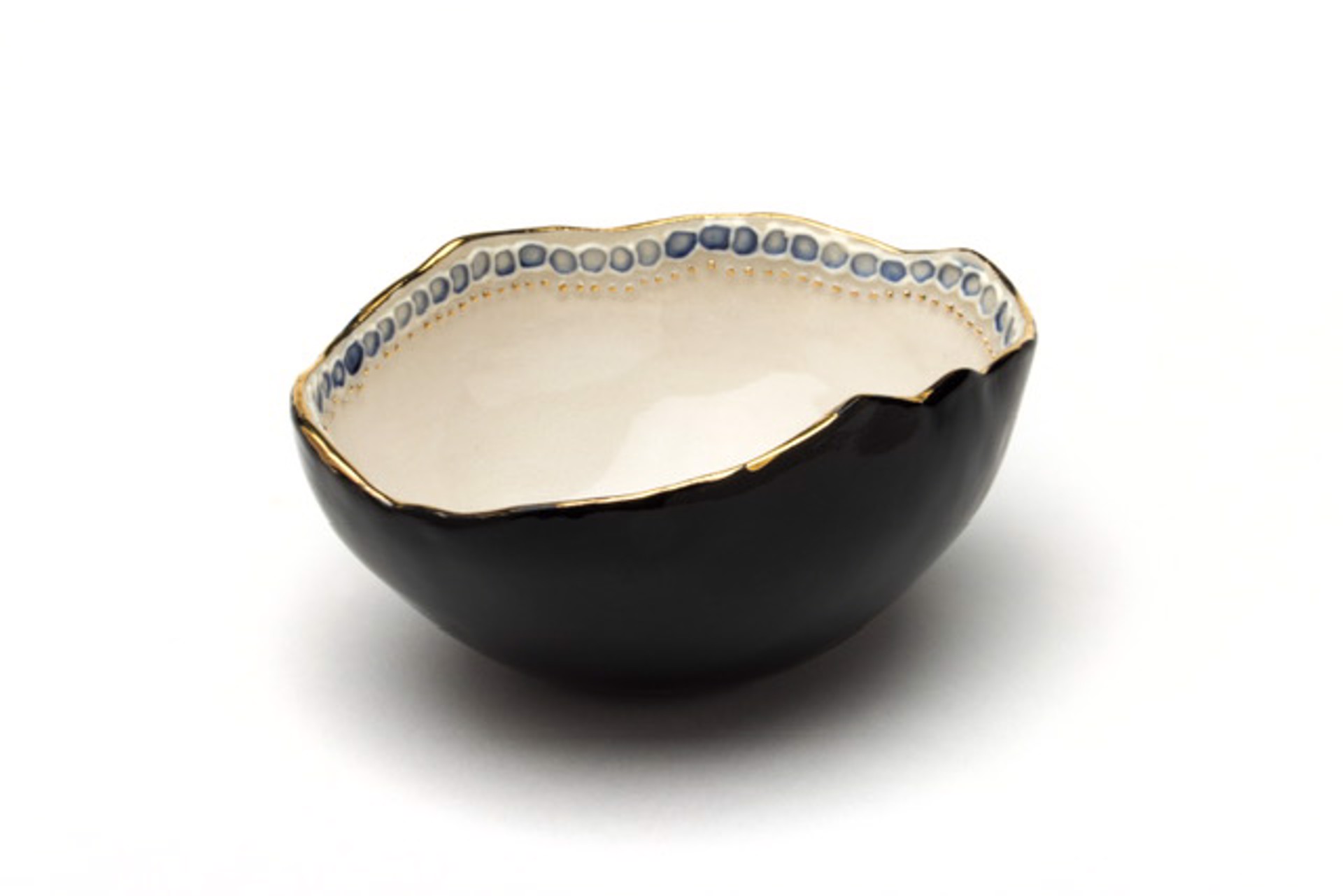 Small Black & Blue Bowl by Maria Bruckman