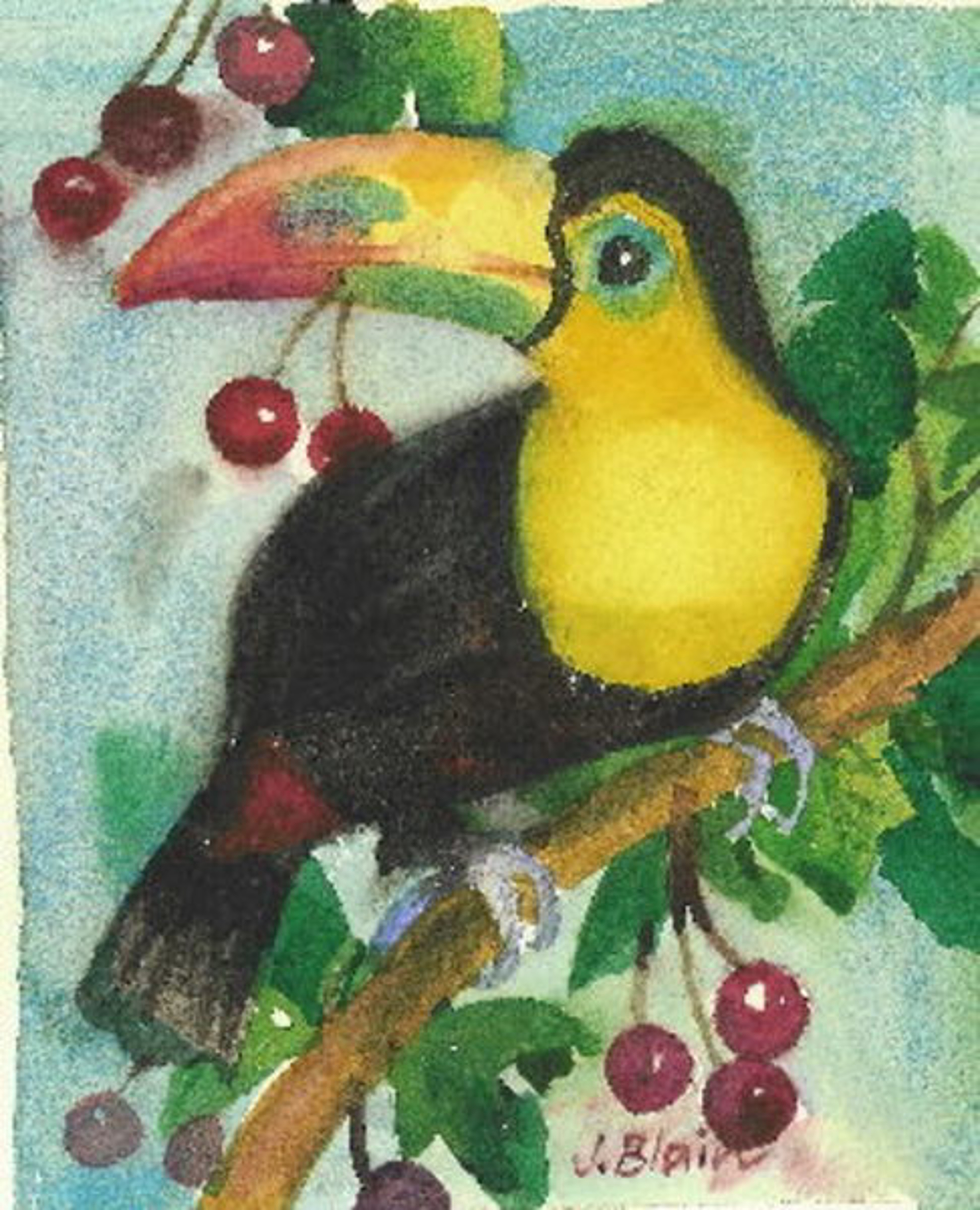 Toucan & Cherries by Judith Blain