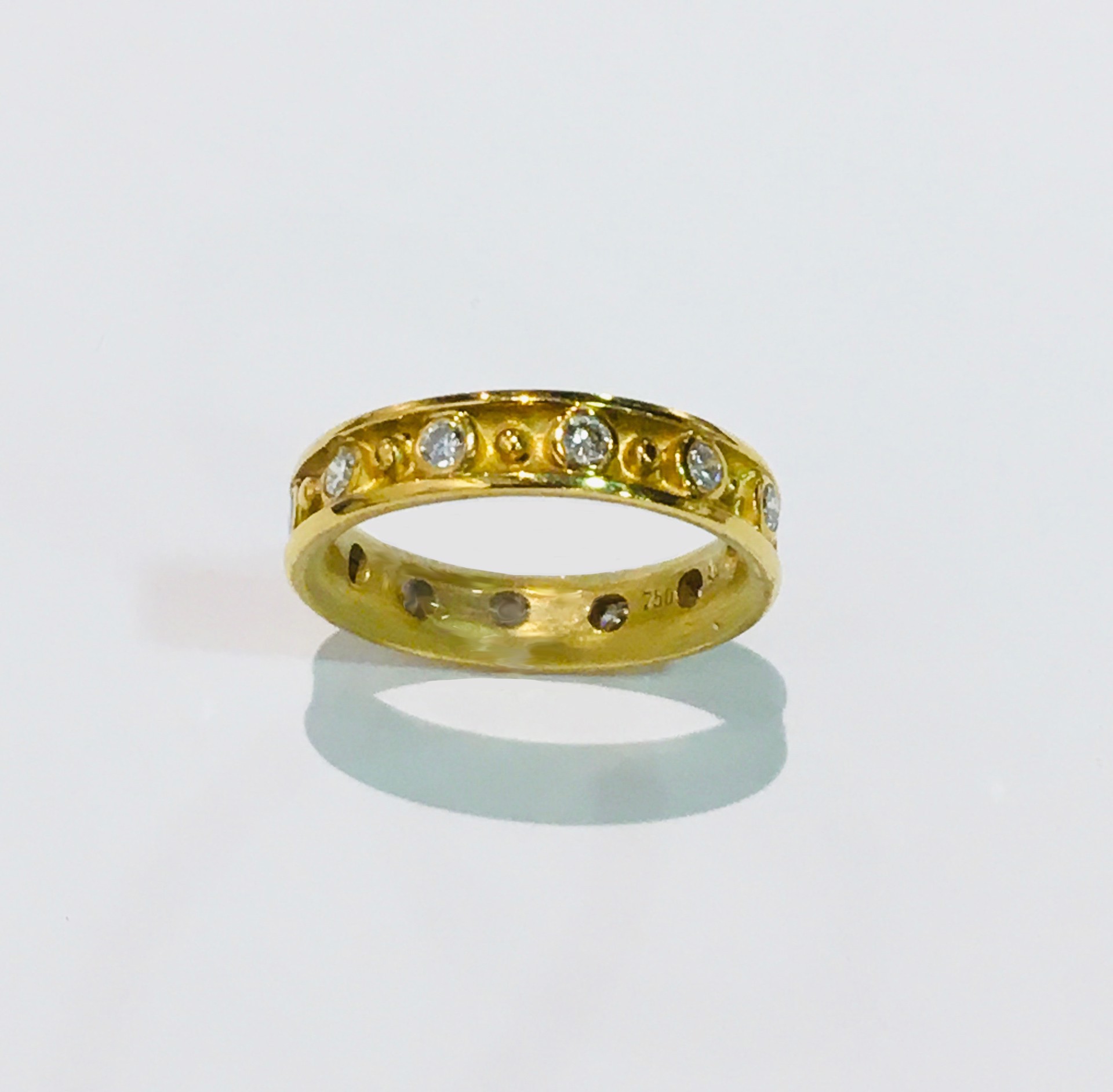 Gold Band with Diamonds by BARBARA HEINRICH