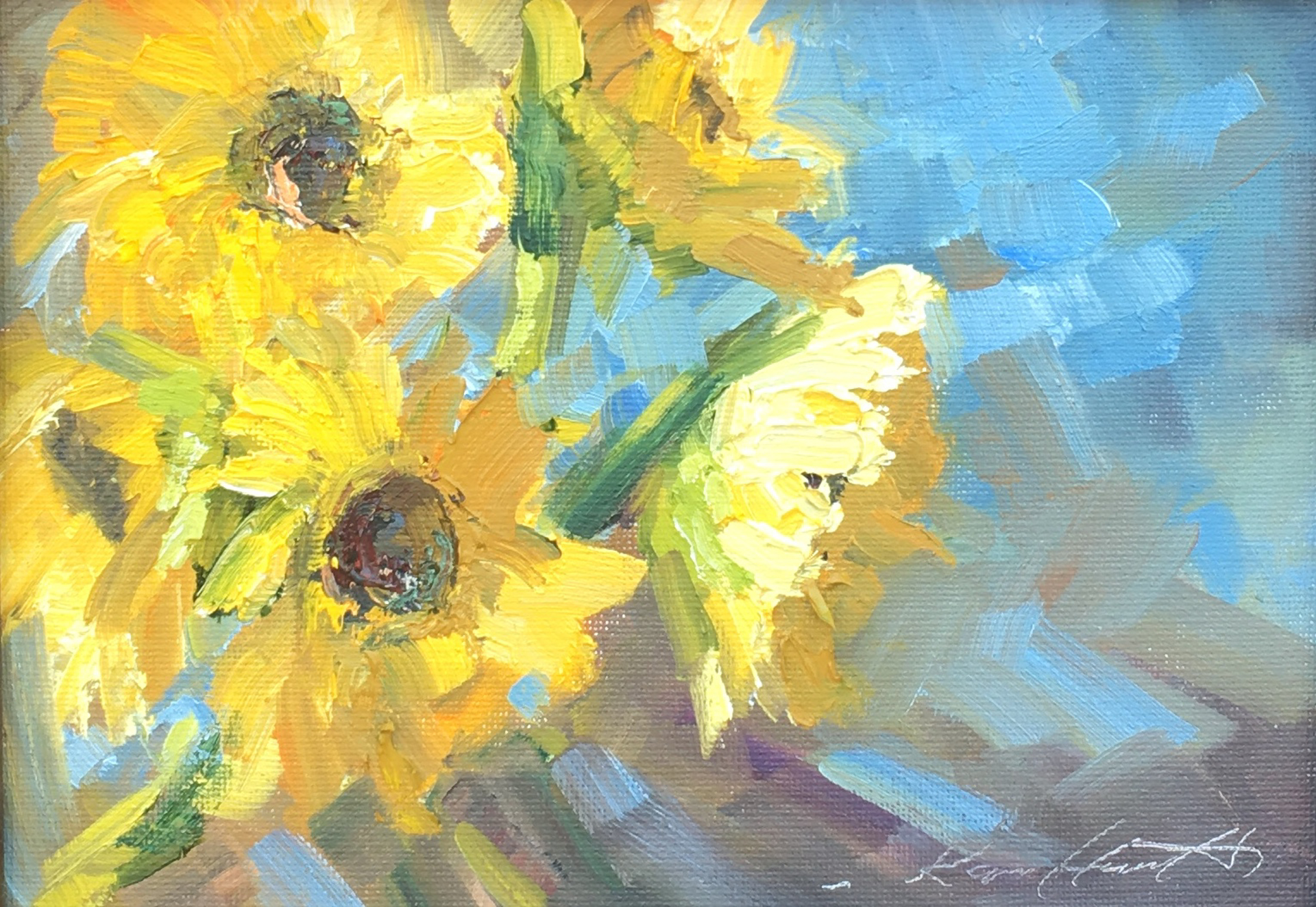 Sunflowers in the Gallery by Karen Hewitt Hagan