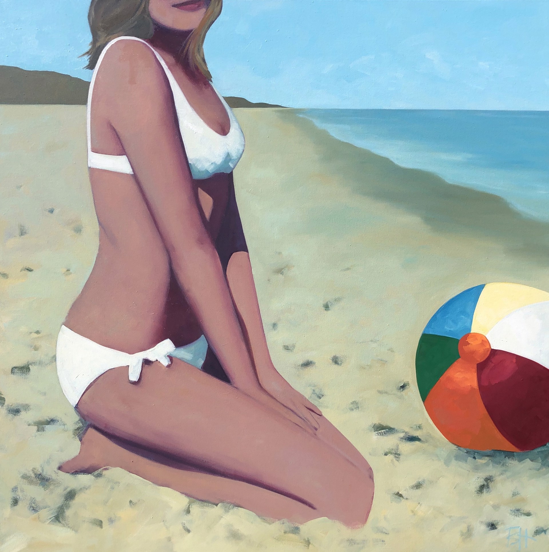 Bikini and Beach Ball by Tracey Sylvester Harris
