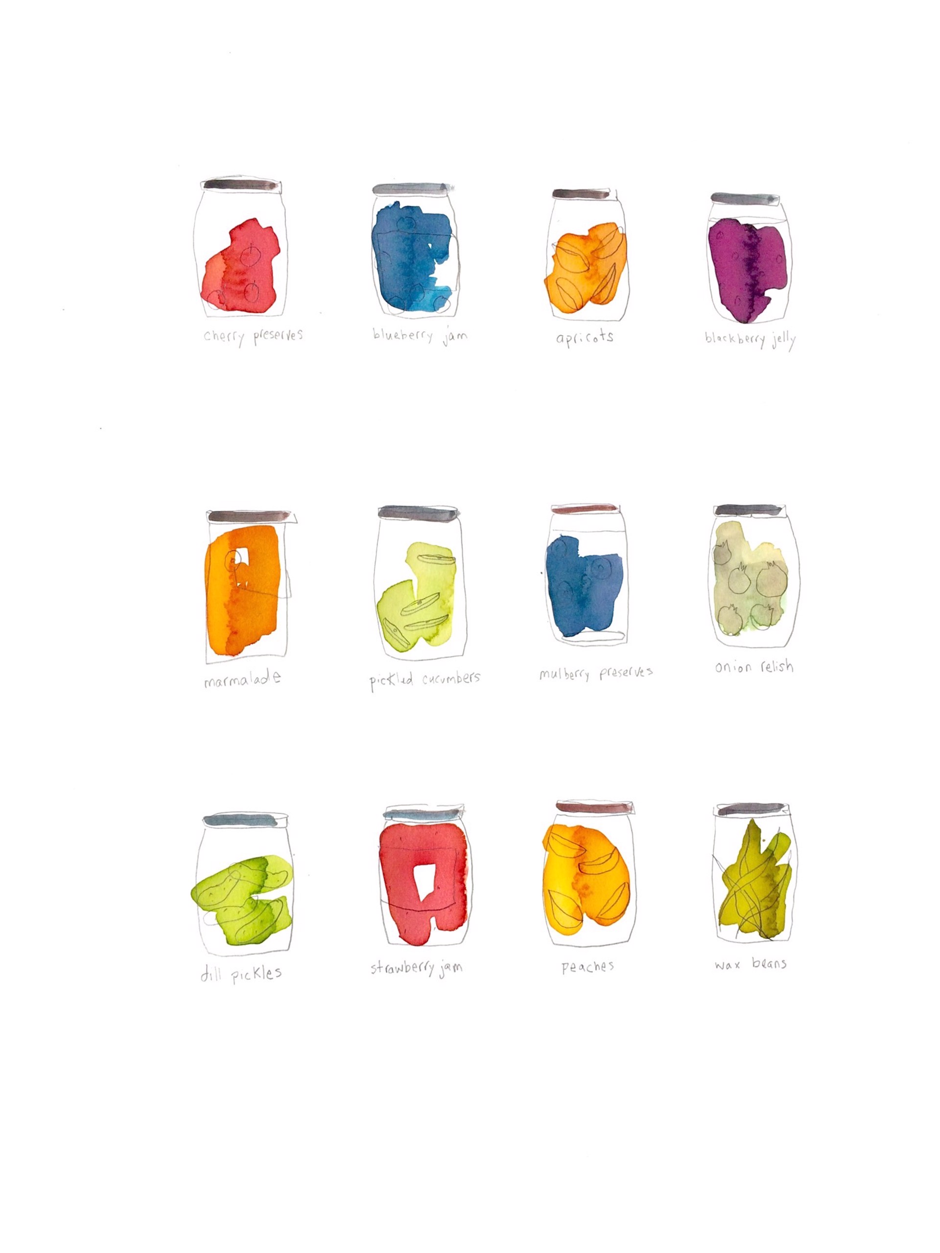 Three Rows of Canning Jars by Rachael Van Dyke