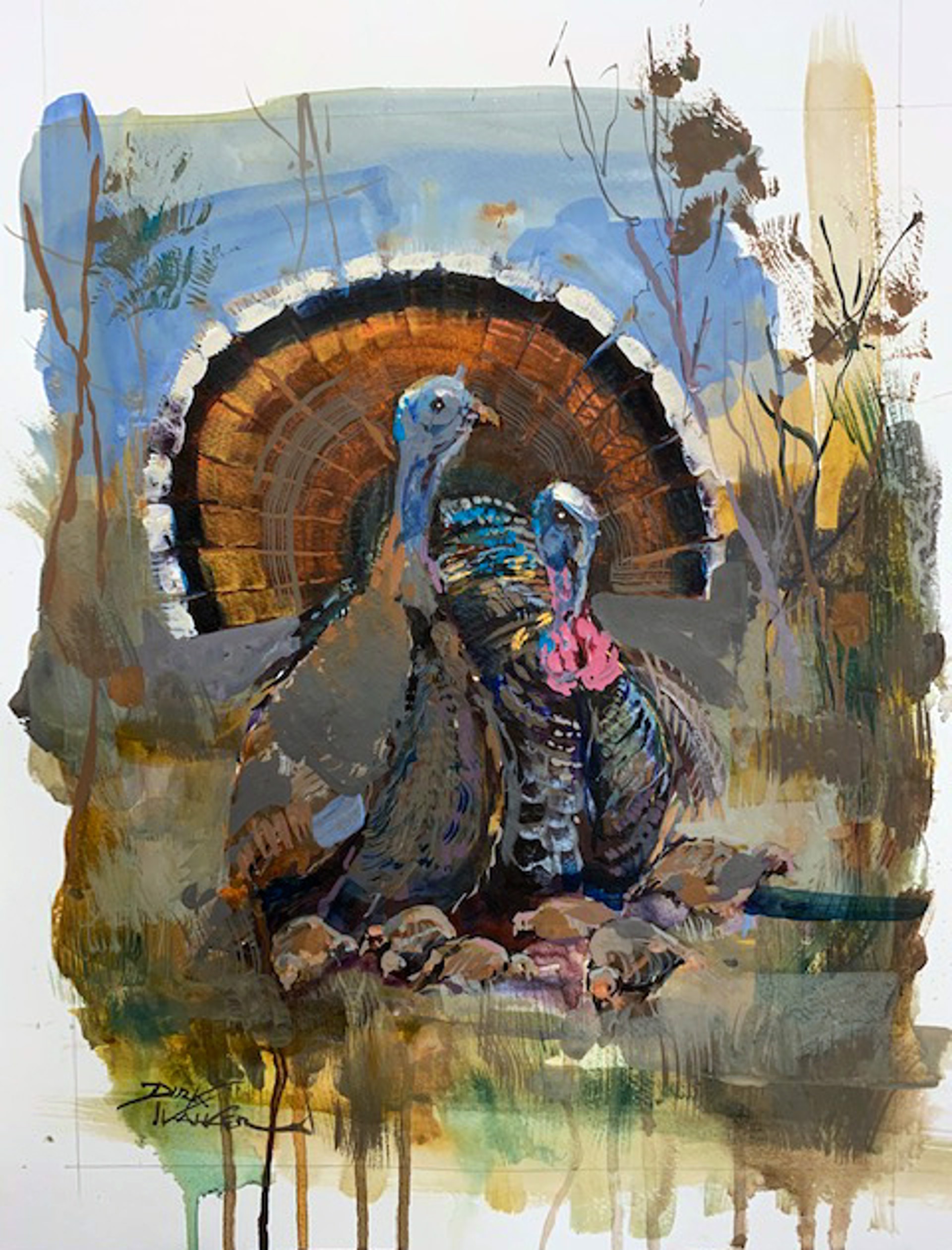 All American Family - Wild Turkeys by Dirk Walker