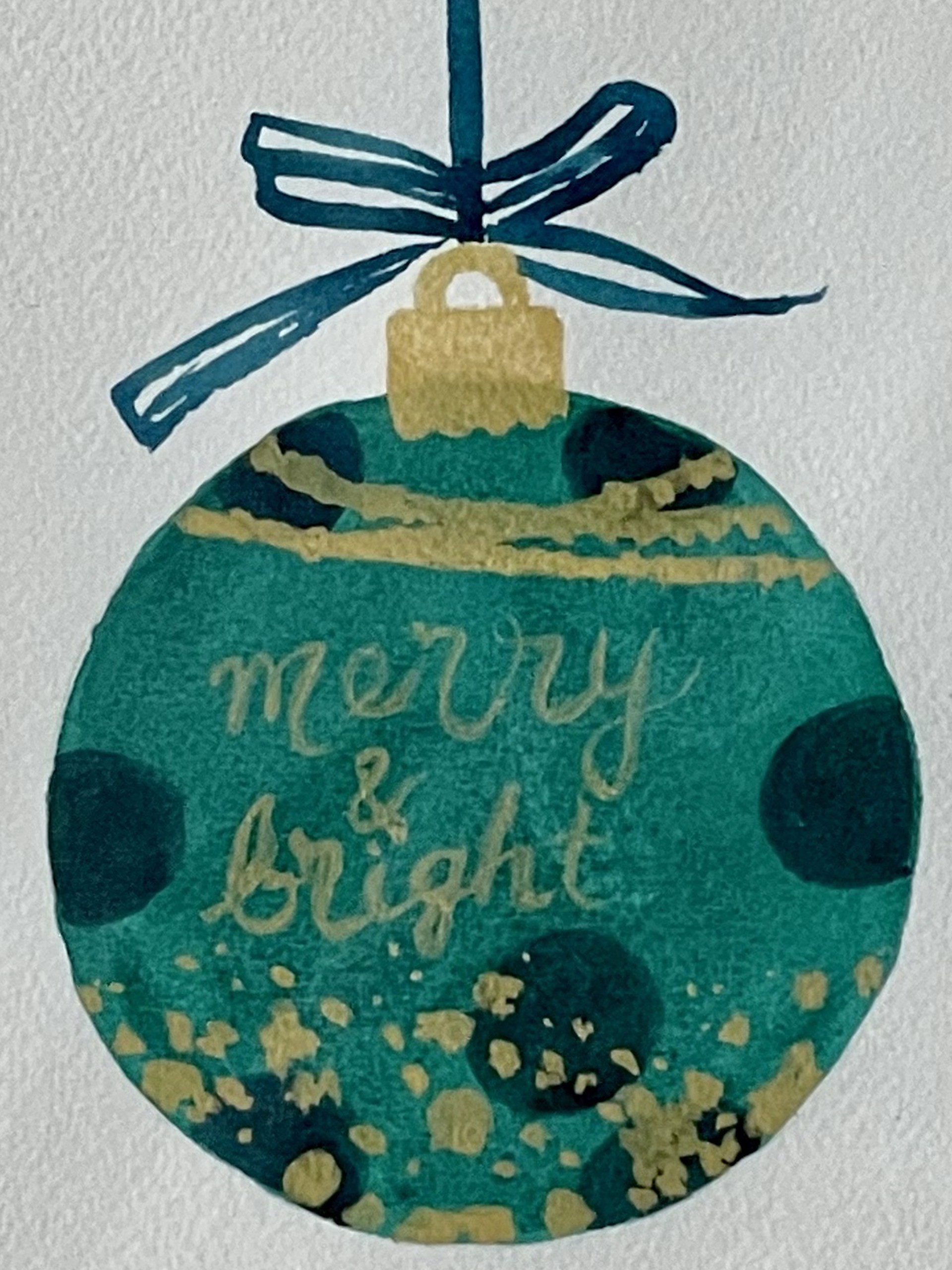 Green Merry & Bright Ornament by Veena Raj