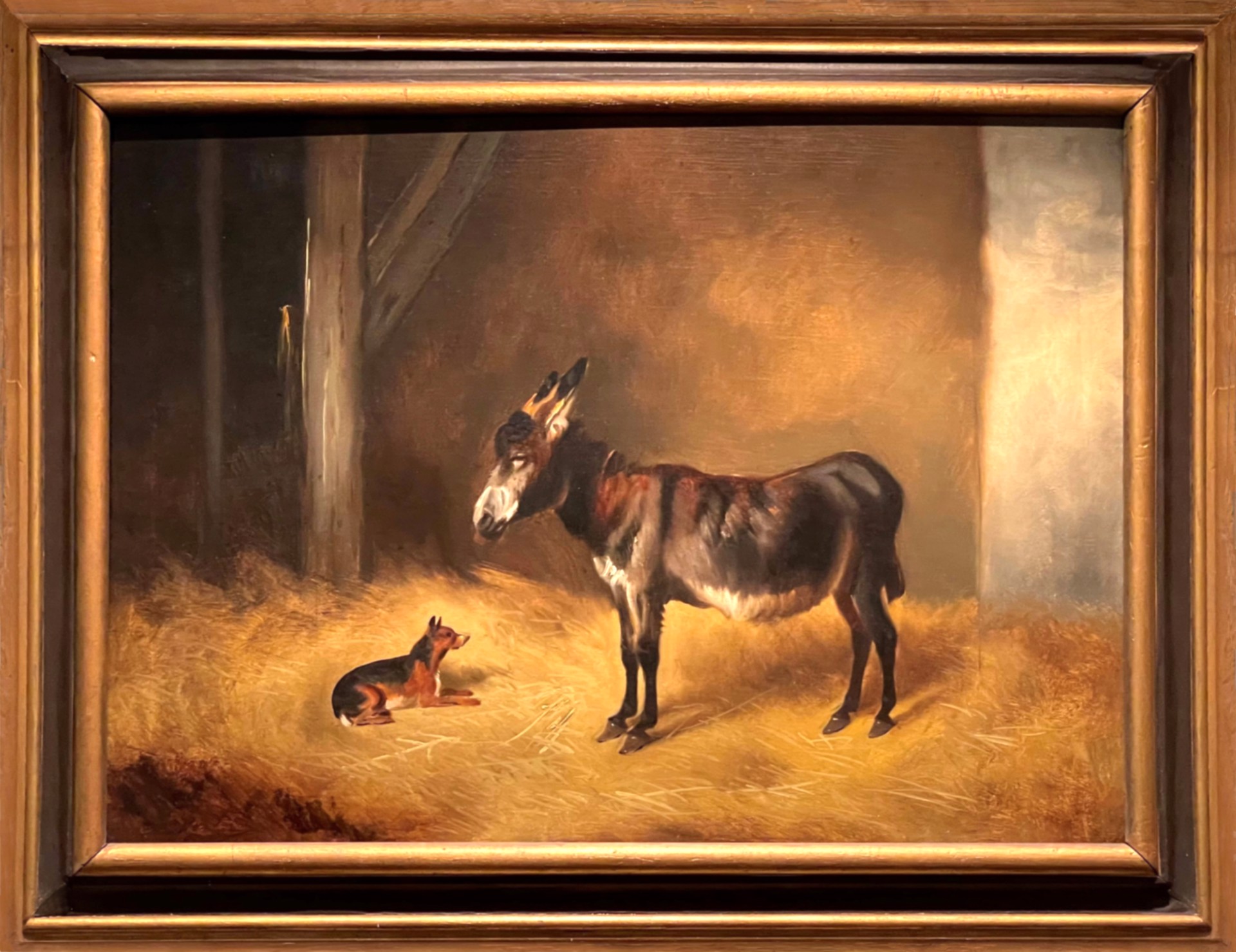 Donkey and a Dog in a Stable by John Alfred Wheeler