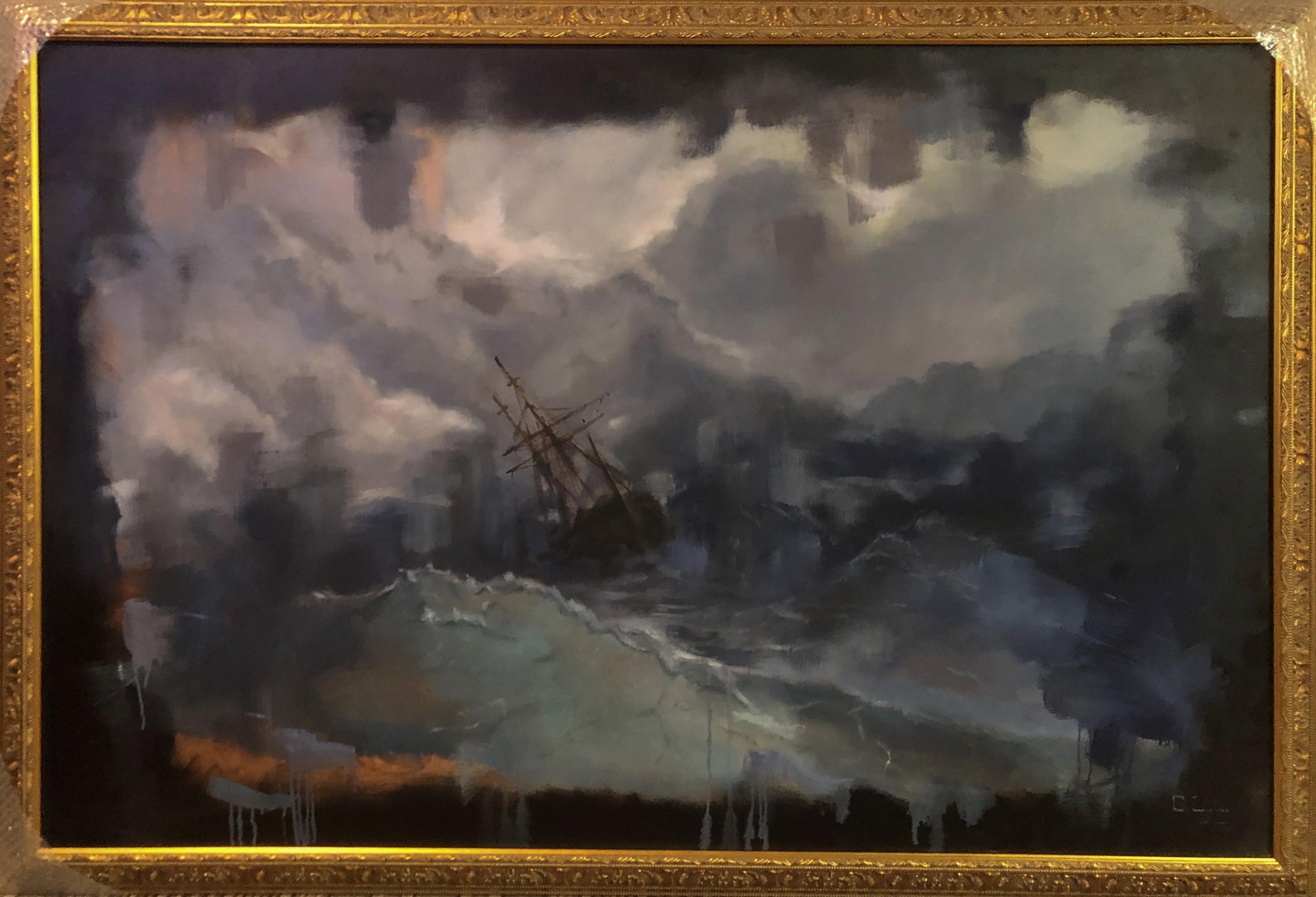 Ship on a Stormy Sea 01 by Craig Lynberg