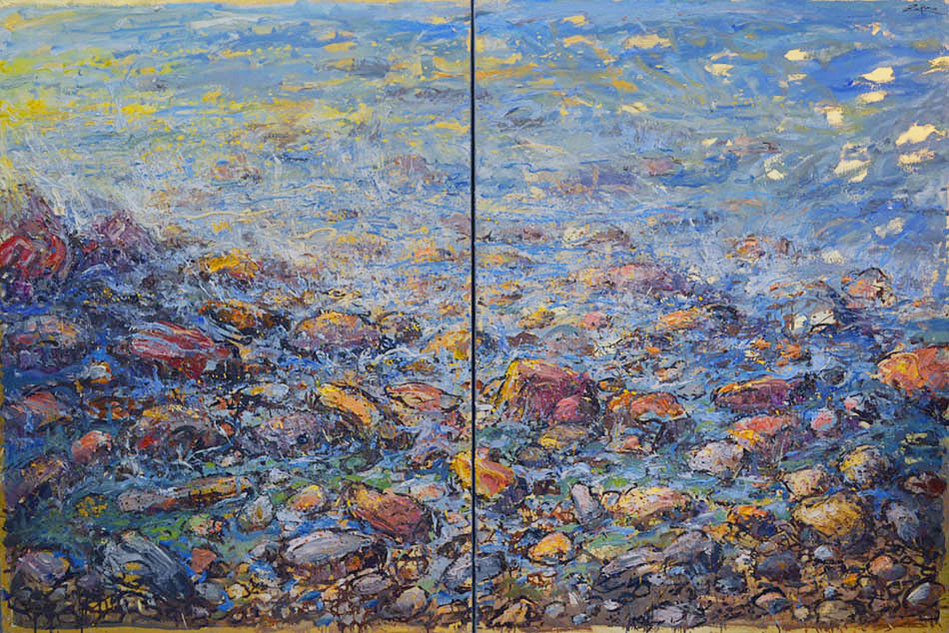 Rocks and Sea: diptych by Bruno Zupan