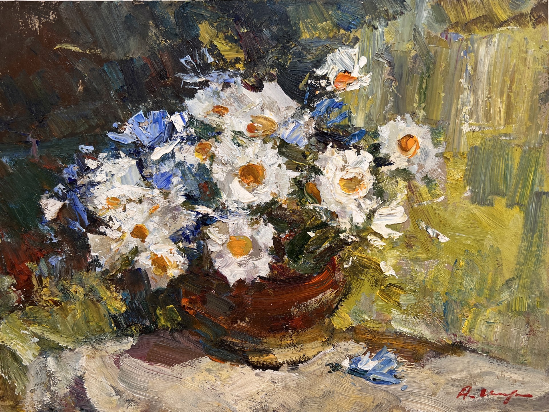 "Chamomile" original oil painting by Andrey Inozemtsev