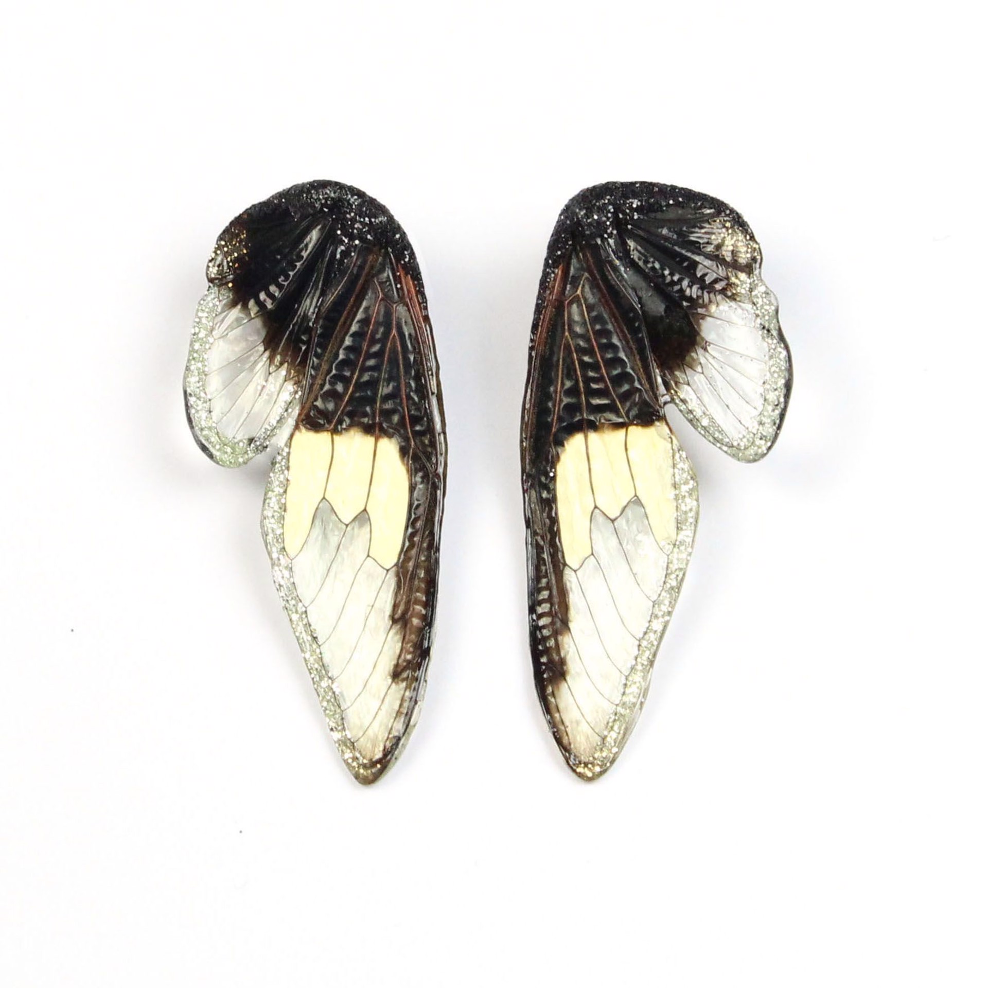Black & White Cicada Earrings by Märta Mattsson
