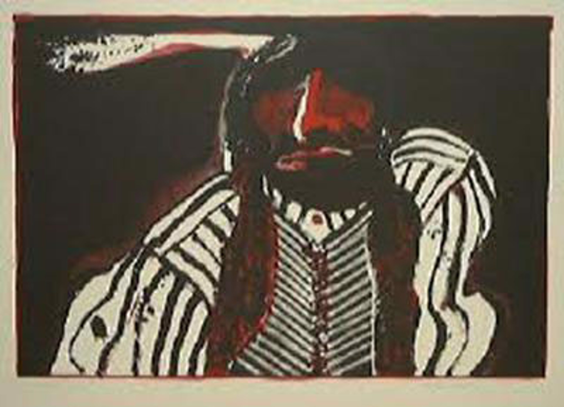 Indian With Red Button by Fritz Scholder