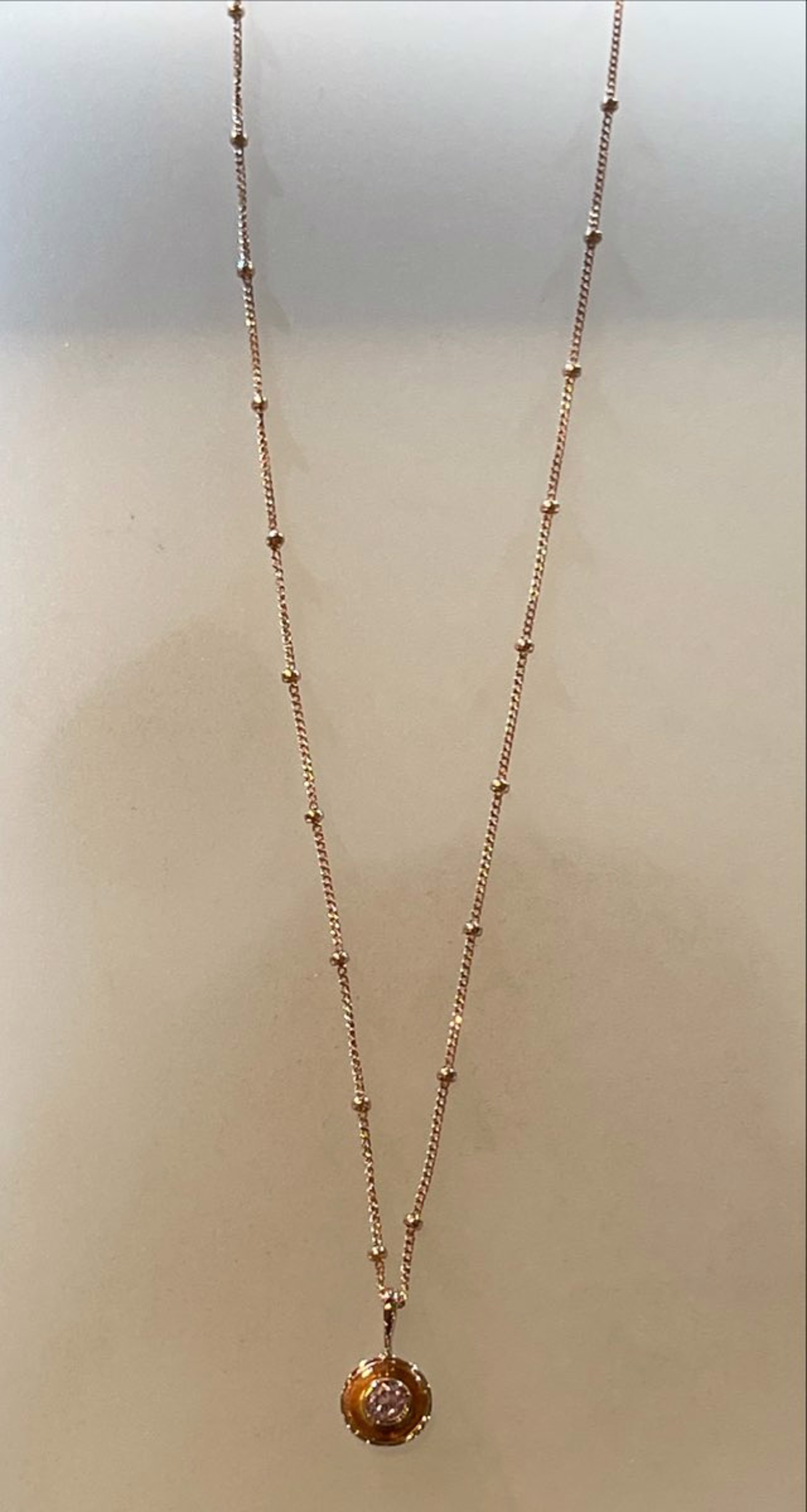 14 Rose Gold And Champagne Sapphire Petite Pop Necklace by Kristen Baird