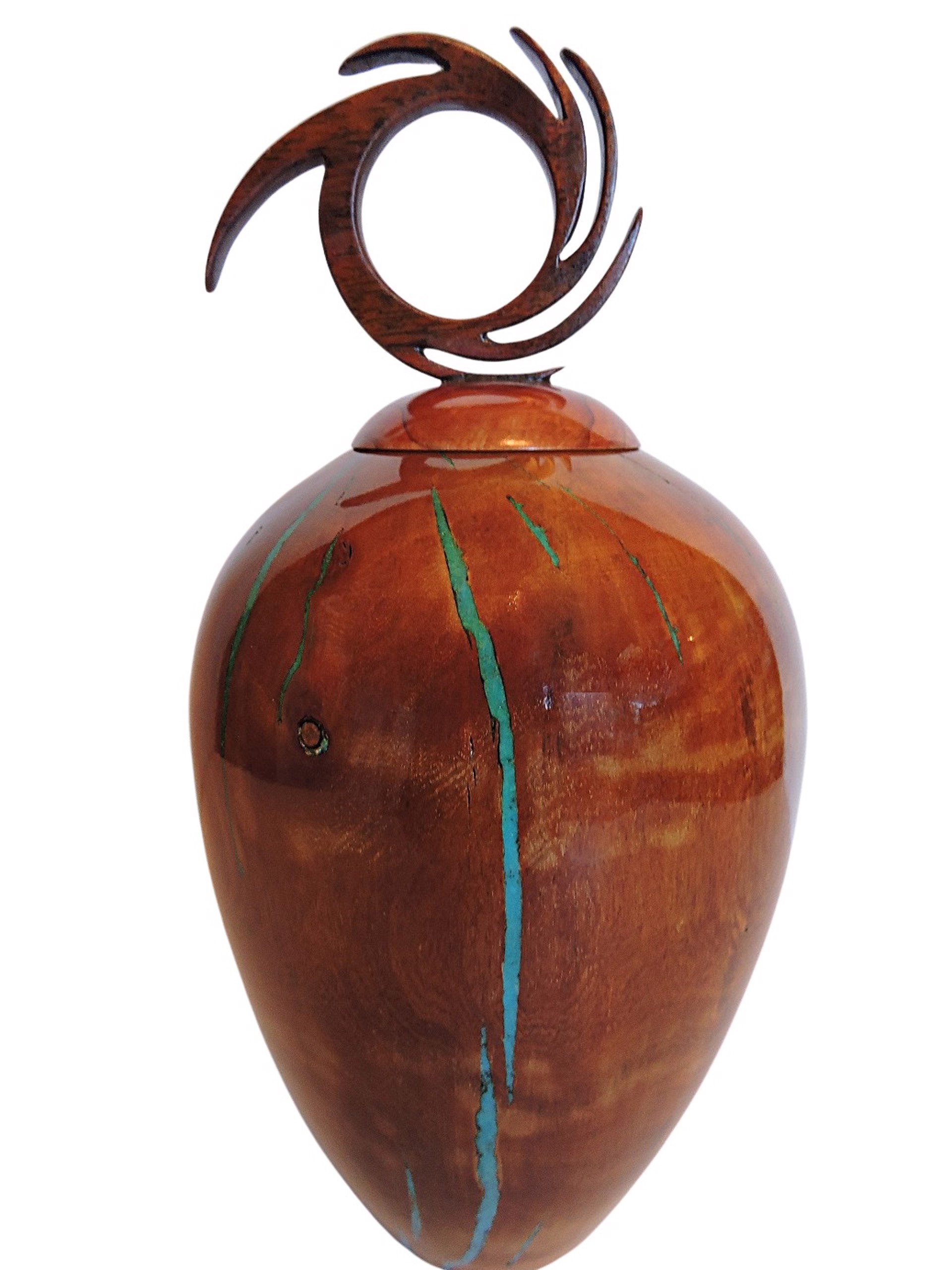 Swirling Wind Vase in California Pepper Wood by Jim Scott
