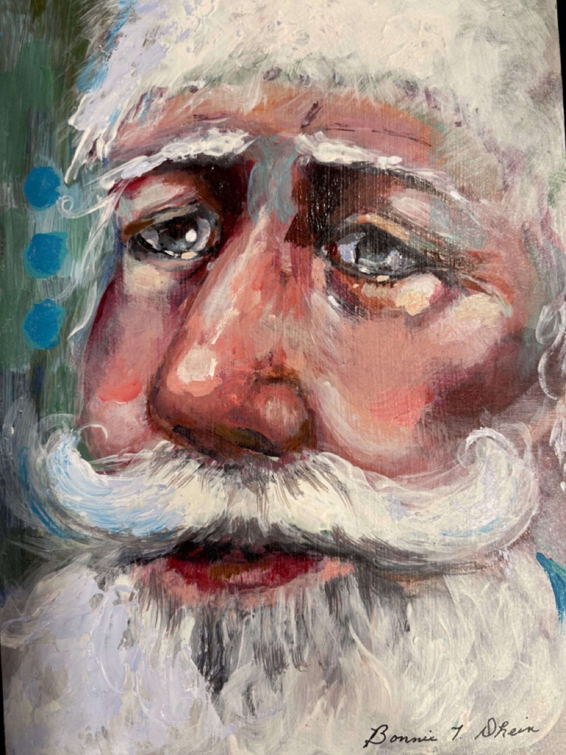 Santa Bluegreen by Bonnie Dhein