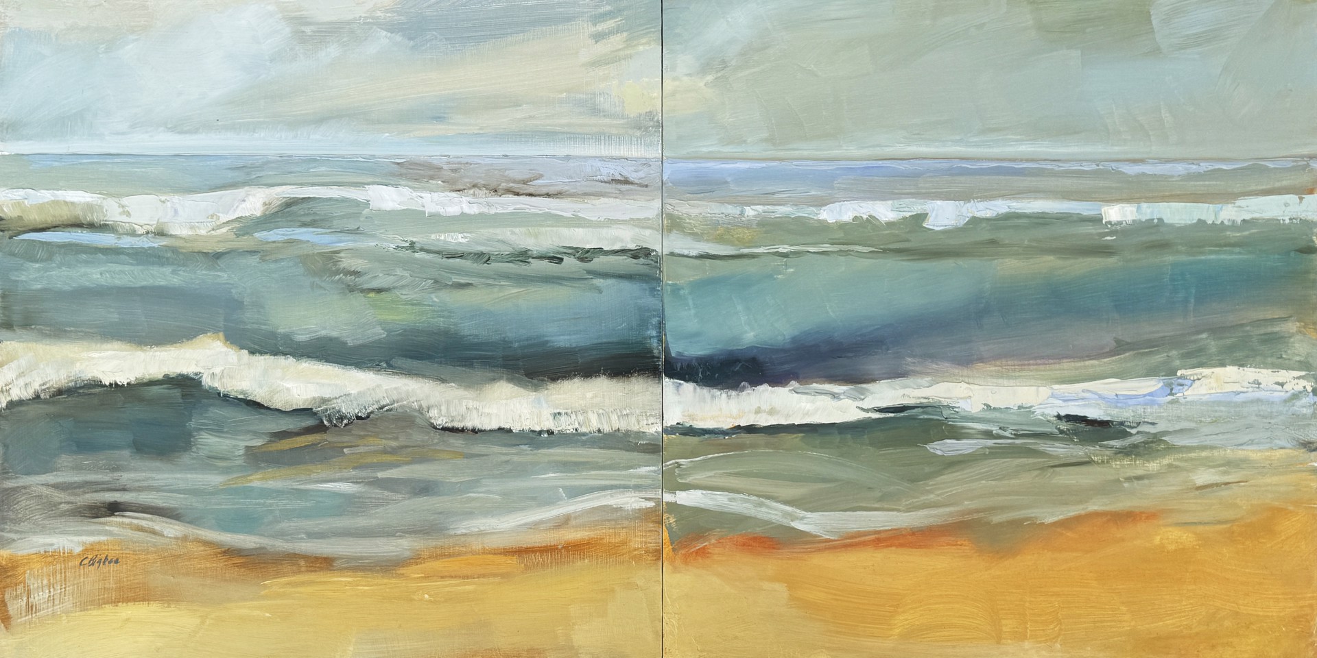 The Waking, Diptych by Claire Bigbee | Maine Art Hill