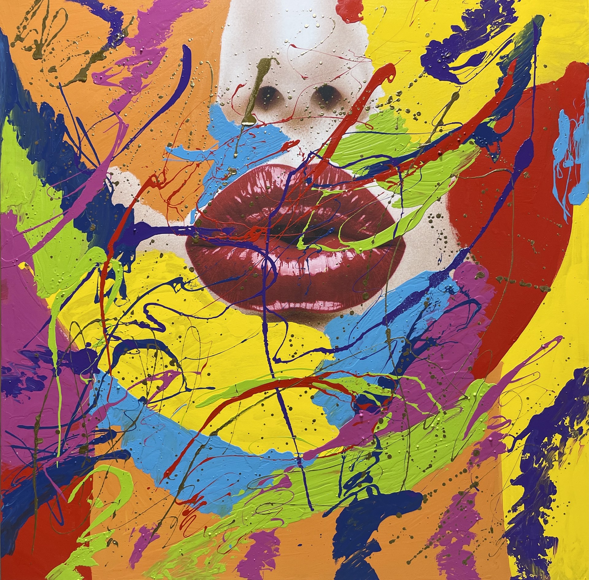 "Kiss Me" by Abstract Paintings by Elena Bulatova