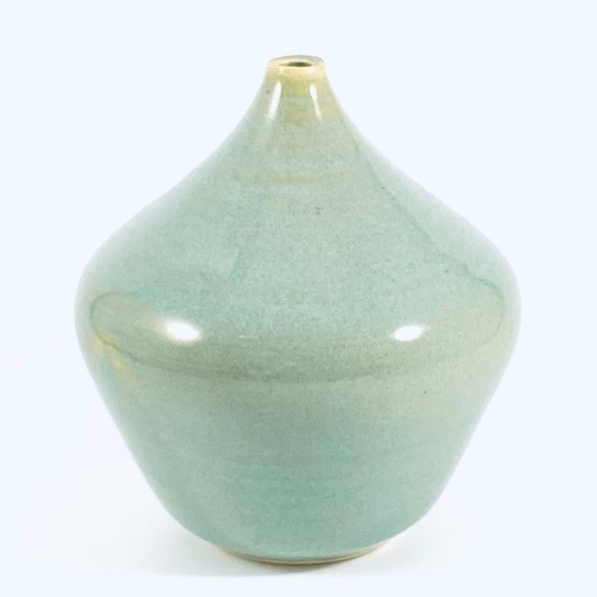 SB21-19 Small Sea Mist Teardrop Bottle Vase by Silas Bradley