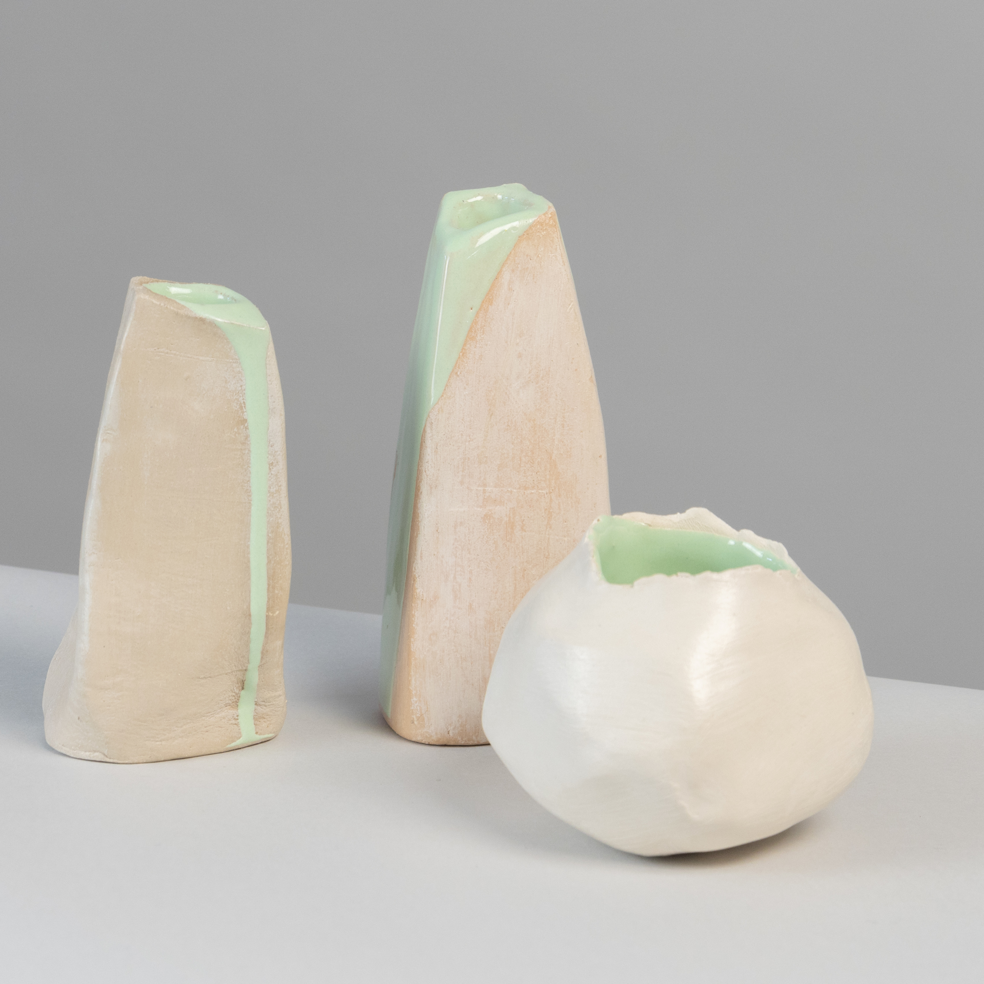 "Springtime" 10 small vases by Claire de Lavallee