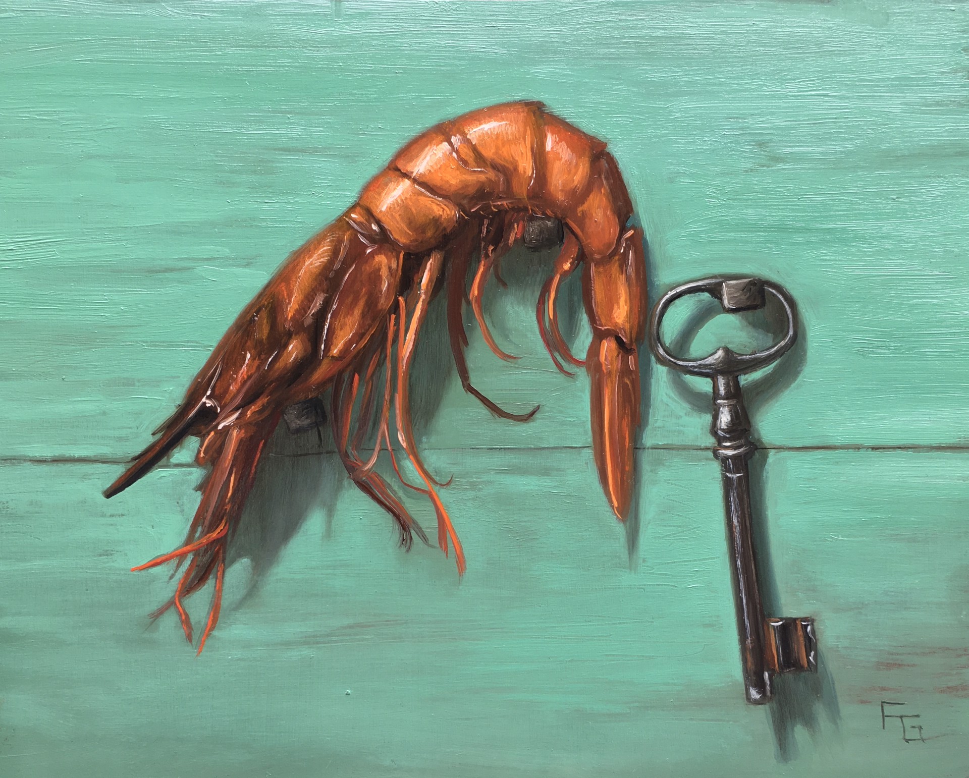 Cardinal Shrimp and Key by Frankie Gollub