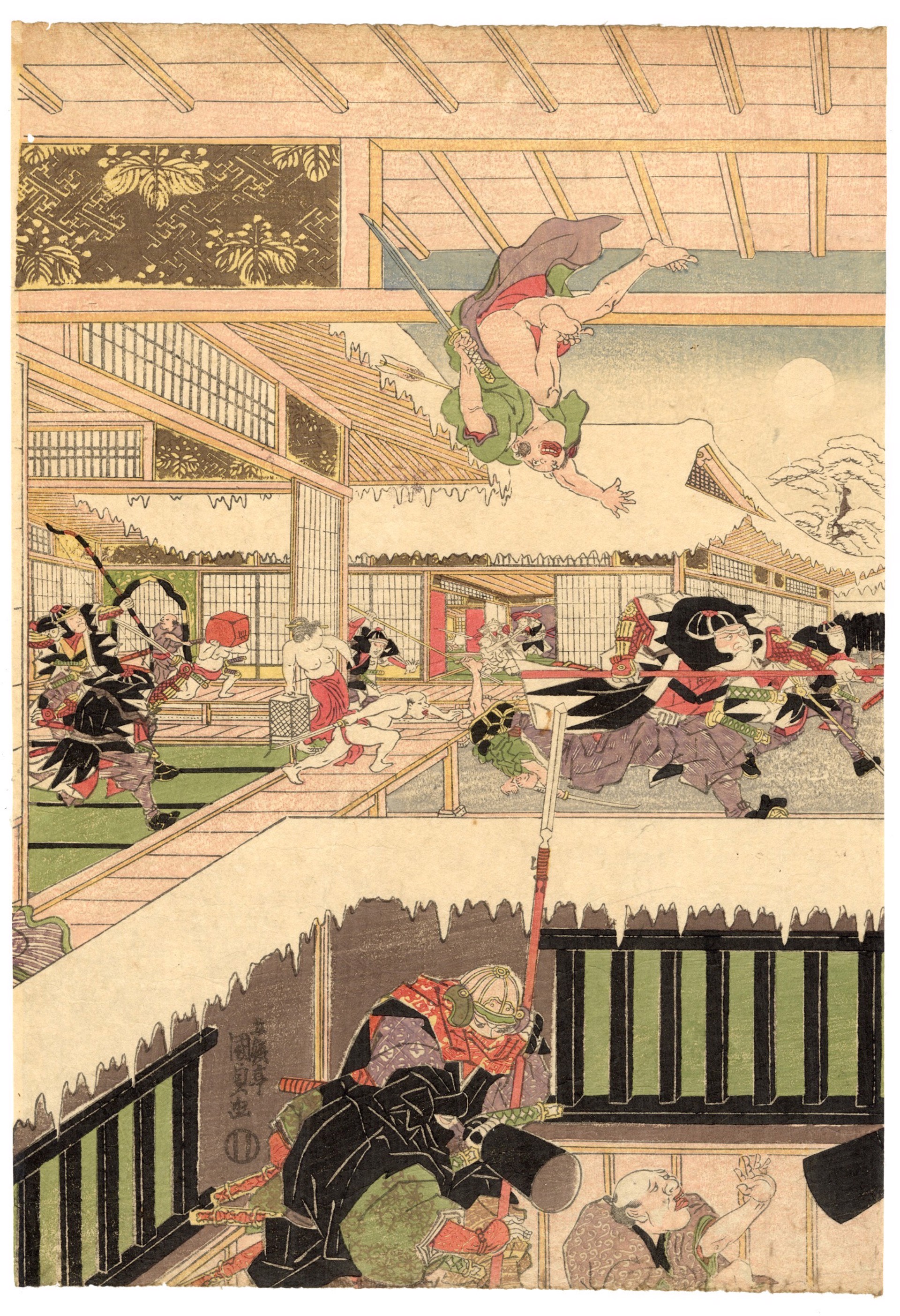 Chushingura - The Attack by Kunisada