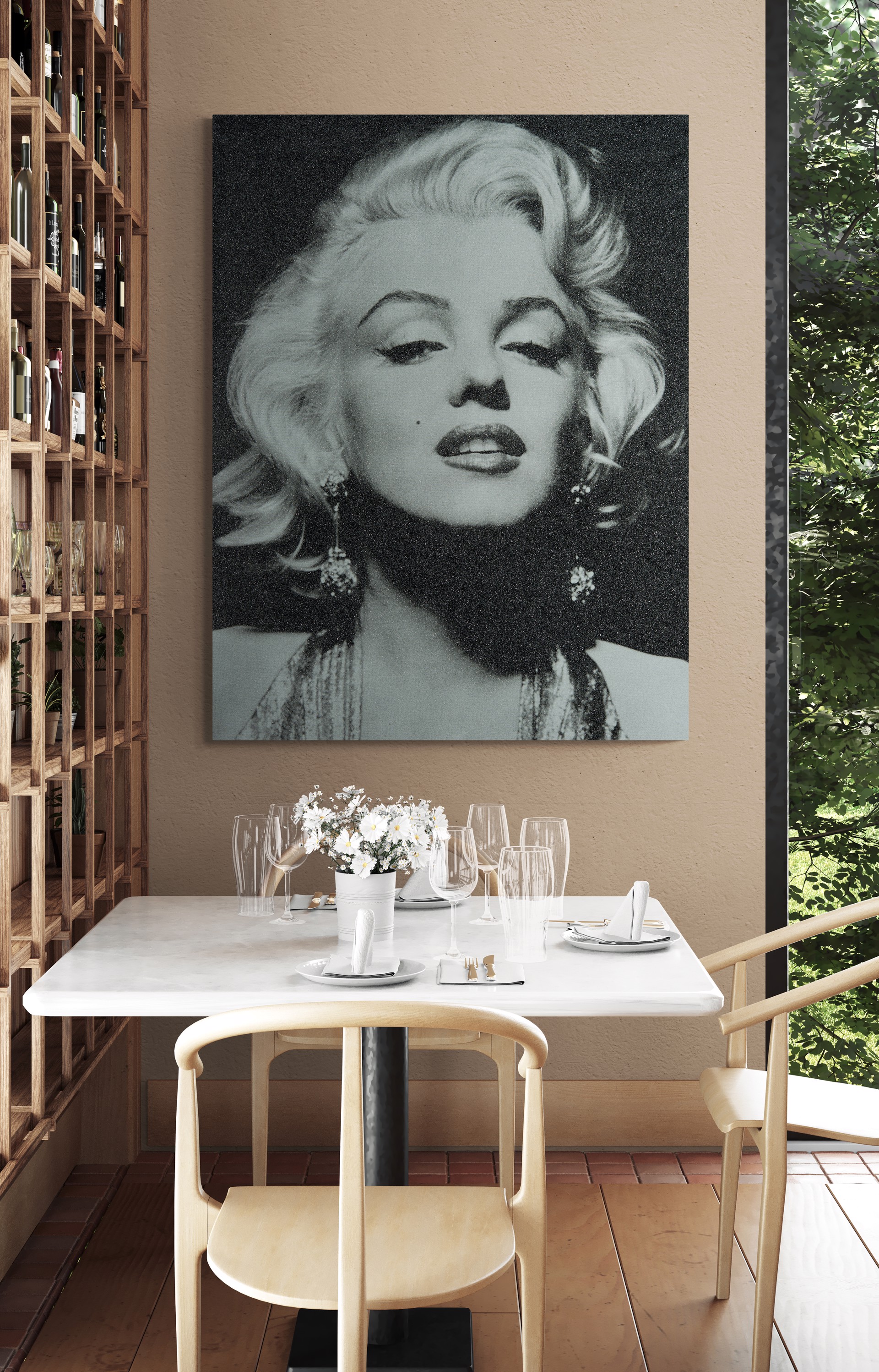 Marilyn Monroe Portrait - Dove White + Black* by Russell Young