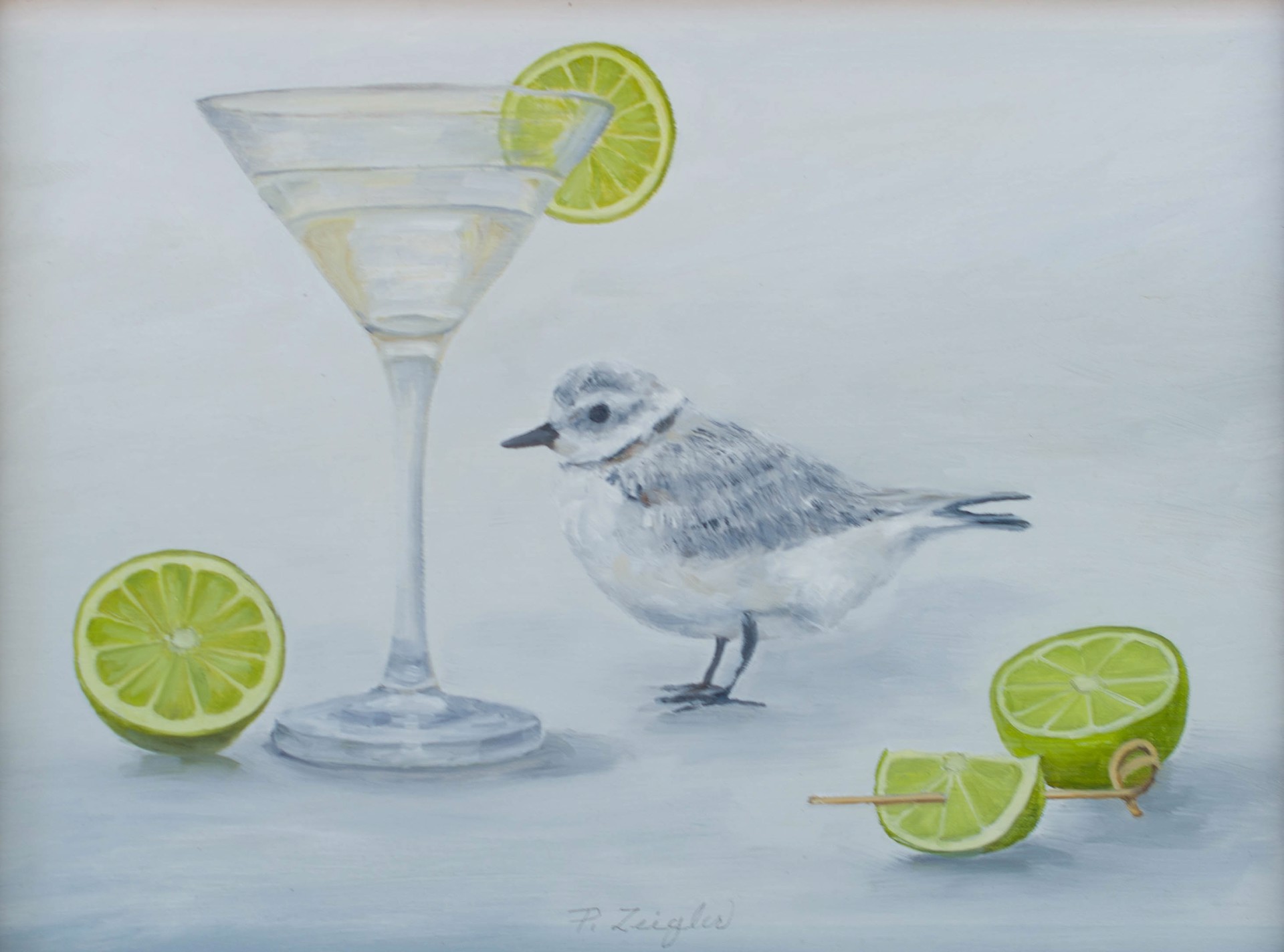 Sandpiper and Lime Martini by Patti Zeigler
