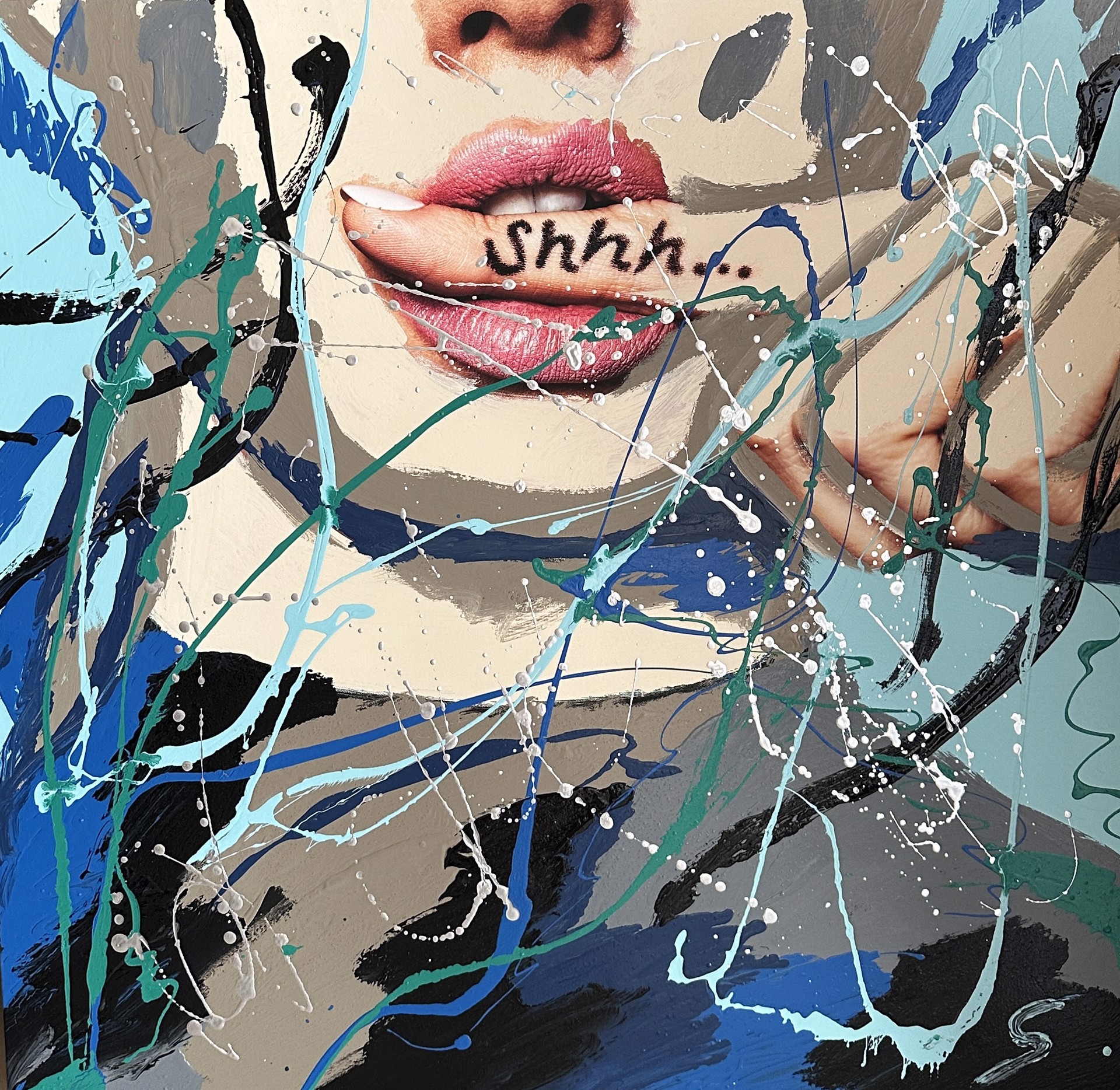 "Shhh..Blue" by Abstract Paintings by Elena Bulatova