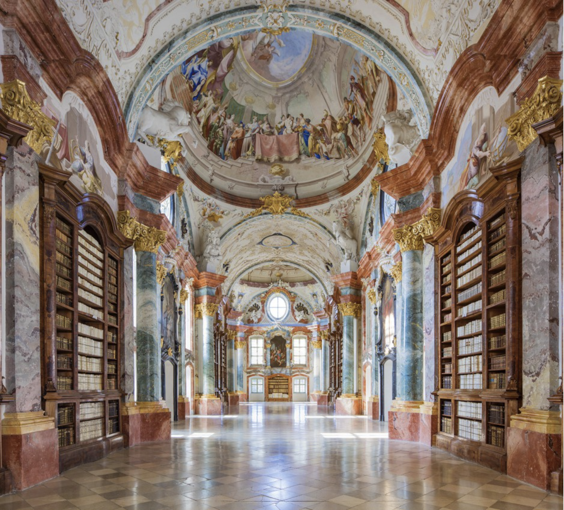 Library of Altenburg Abbey, Austria by Reinhard Gorner