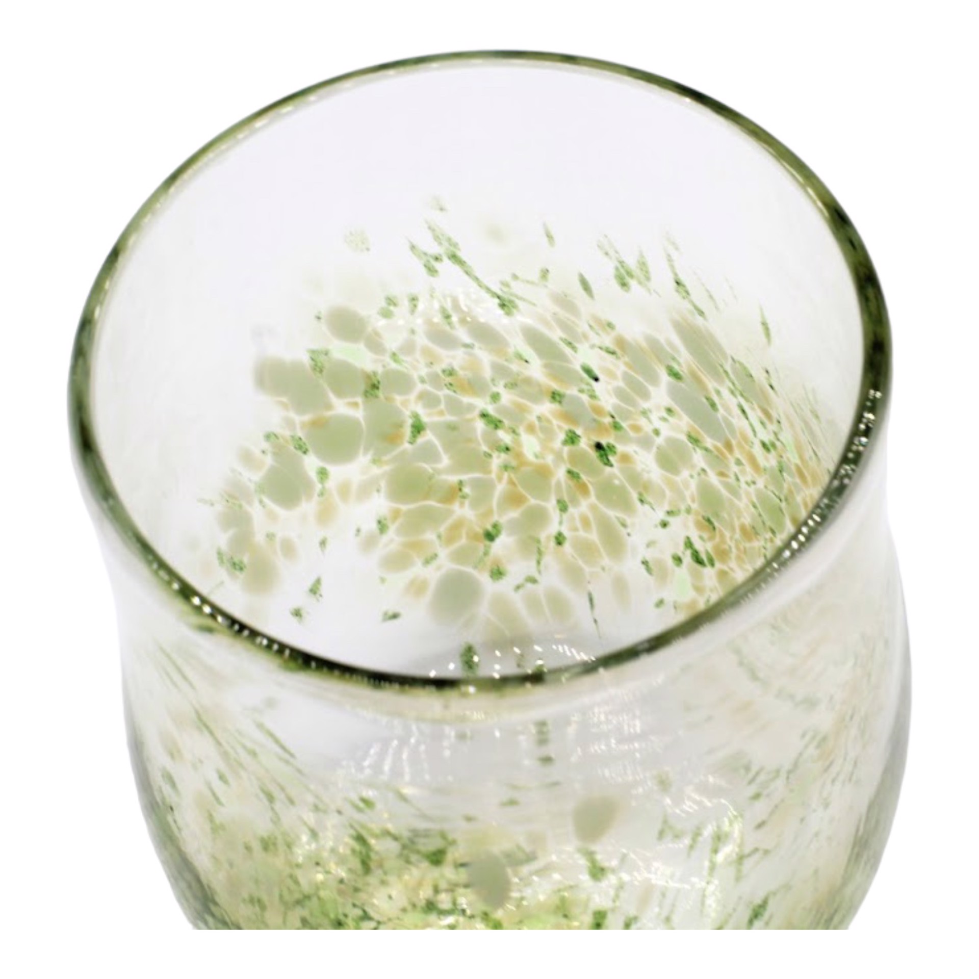 Flat Bottom Hand Blown Glass Cup - Green by Katie Sisum