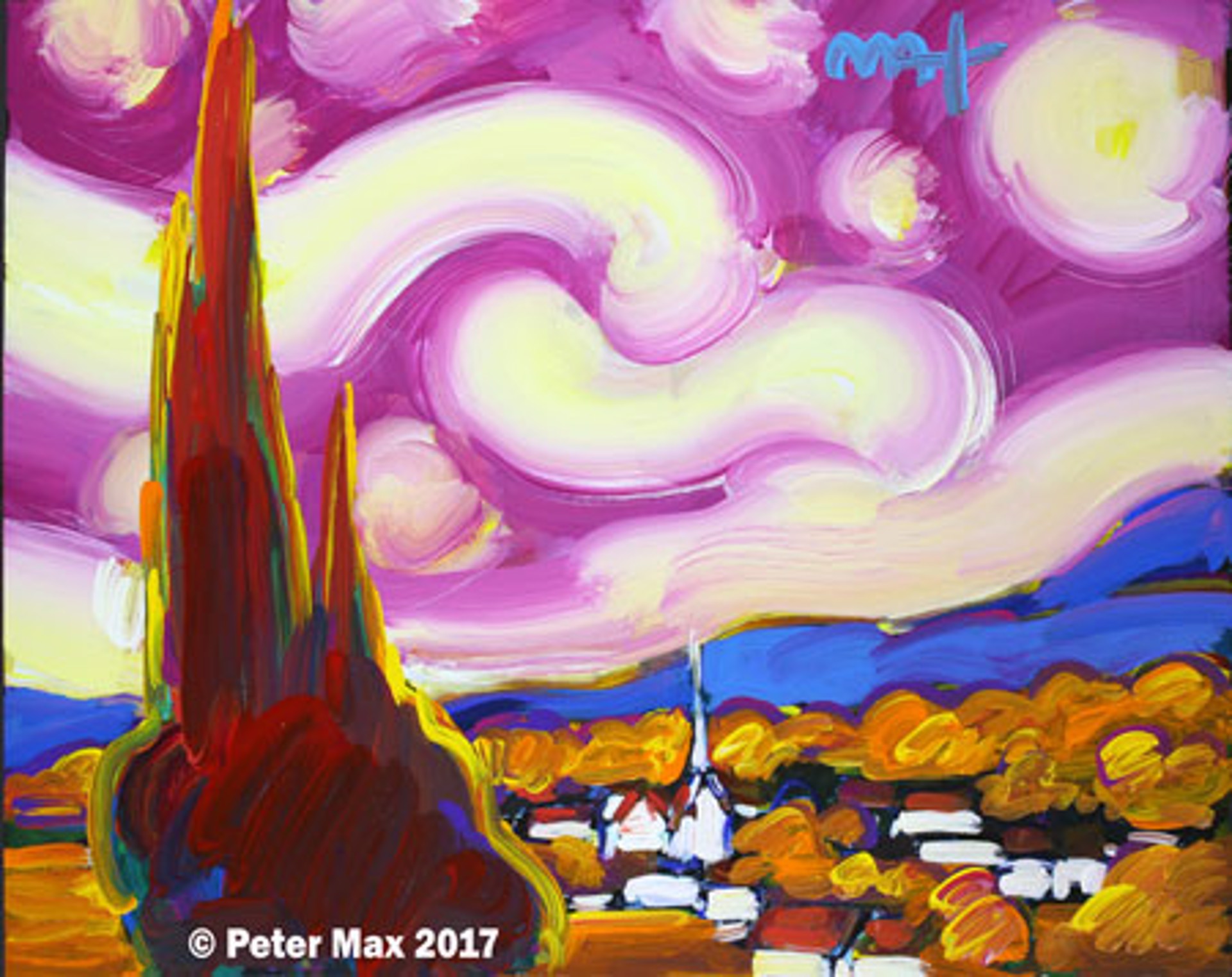 Starry Starry Night (Pink) by Peter Max
