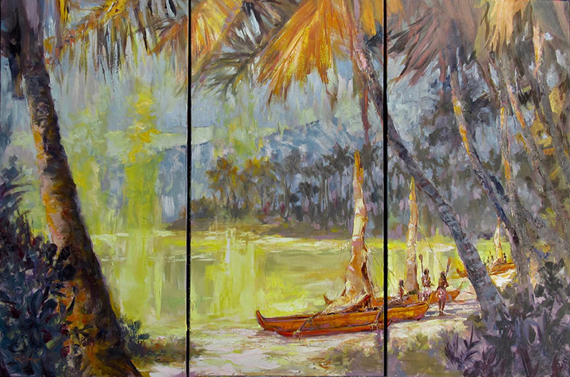Soft Landing With Palms by Commission Possibilities / Previously Sold ZX