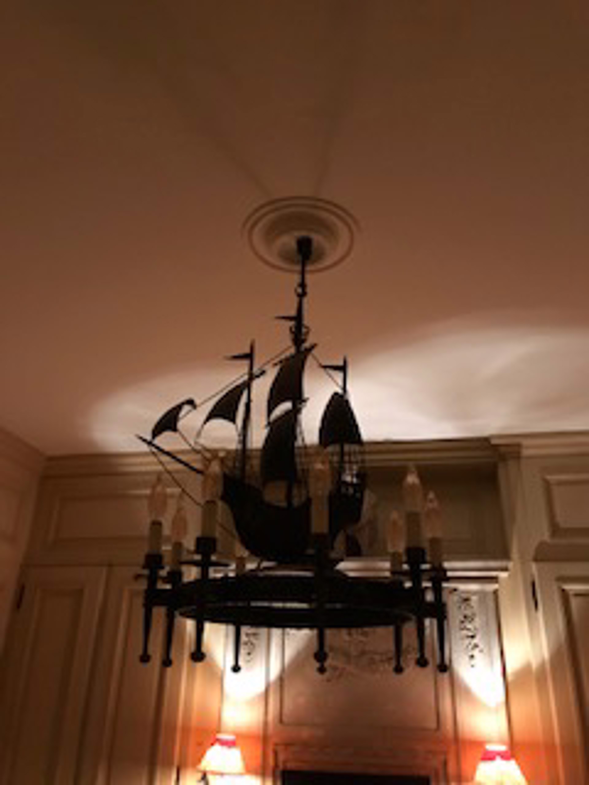 IRON CHANDELIER IN SHAPE OF SAILING SHIP