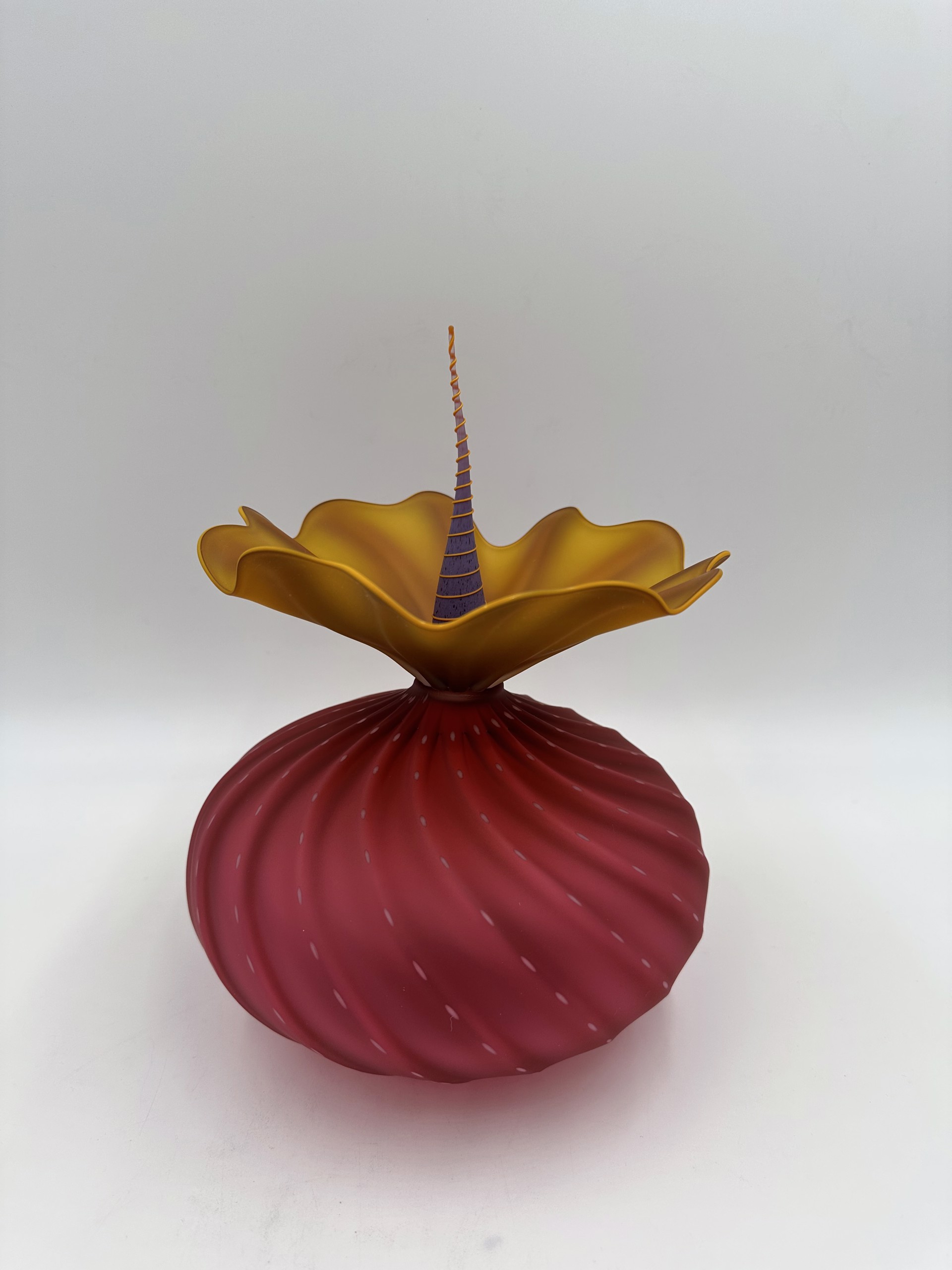 Bobtanical Urchin - Ruby/Iris Gold and Purple by Kliszewski Glass
