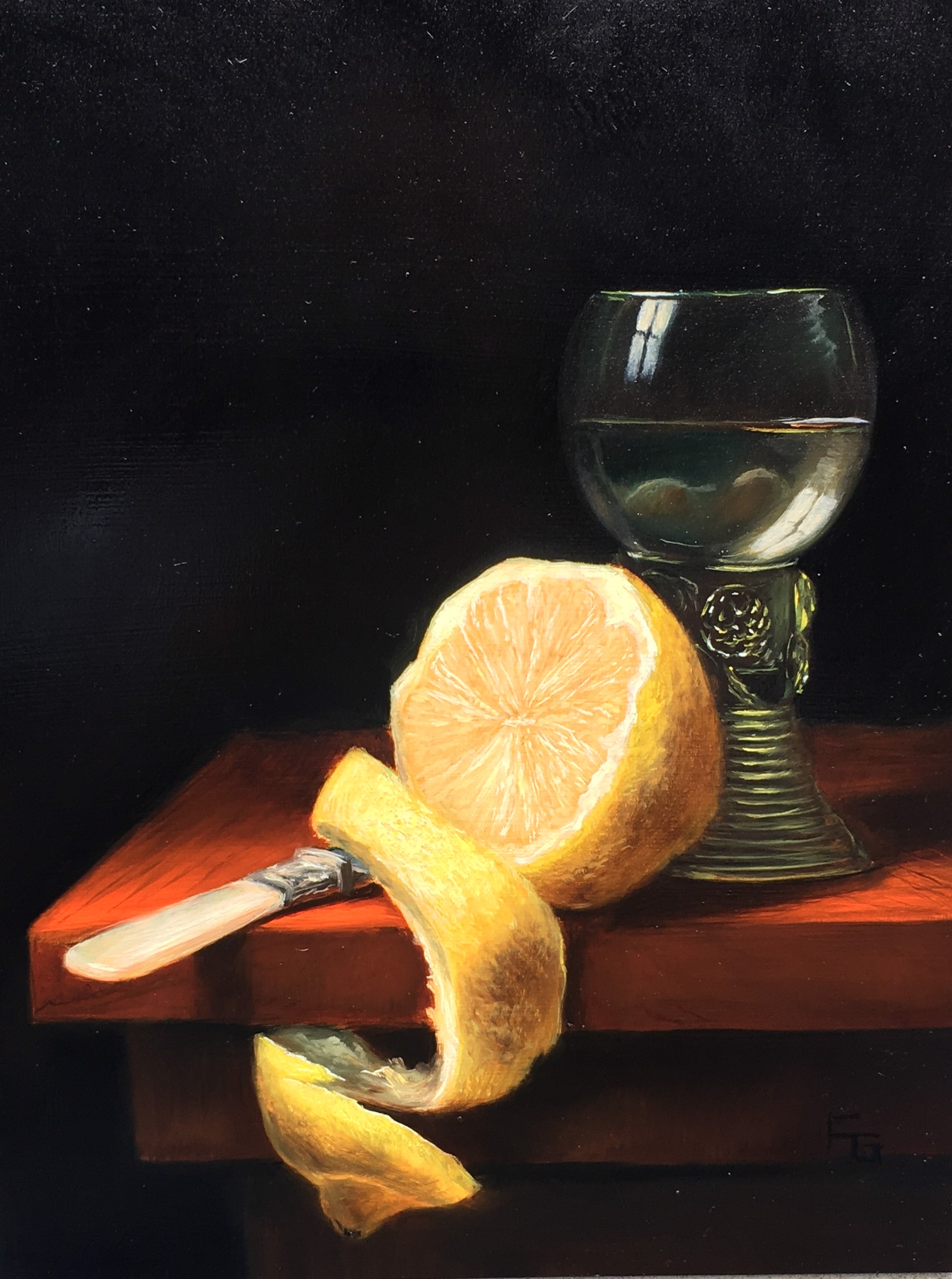 Lemon with Roemer Glass by Frankie Gollub